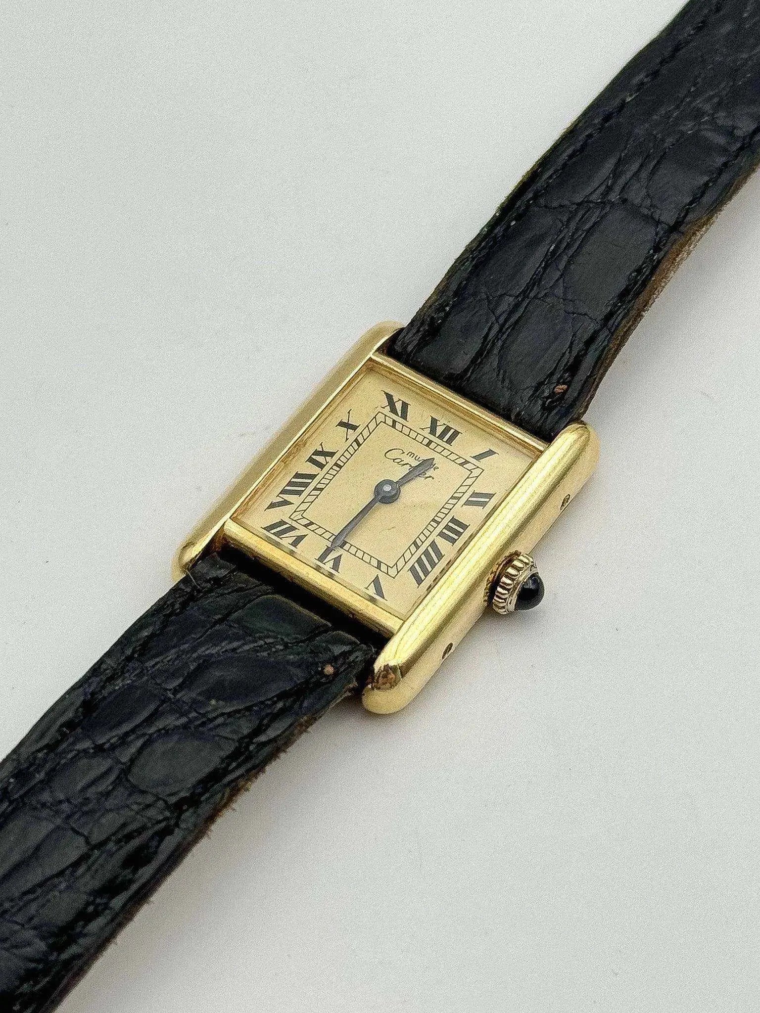 Cartier - Tank Must Sm Vermeil Cadran or - 1980s - Atelier Victor - Vintage Shop
