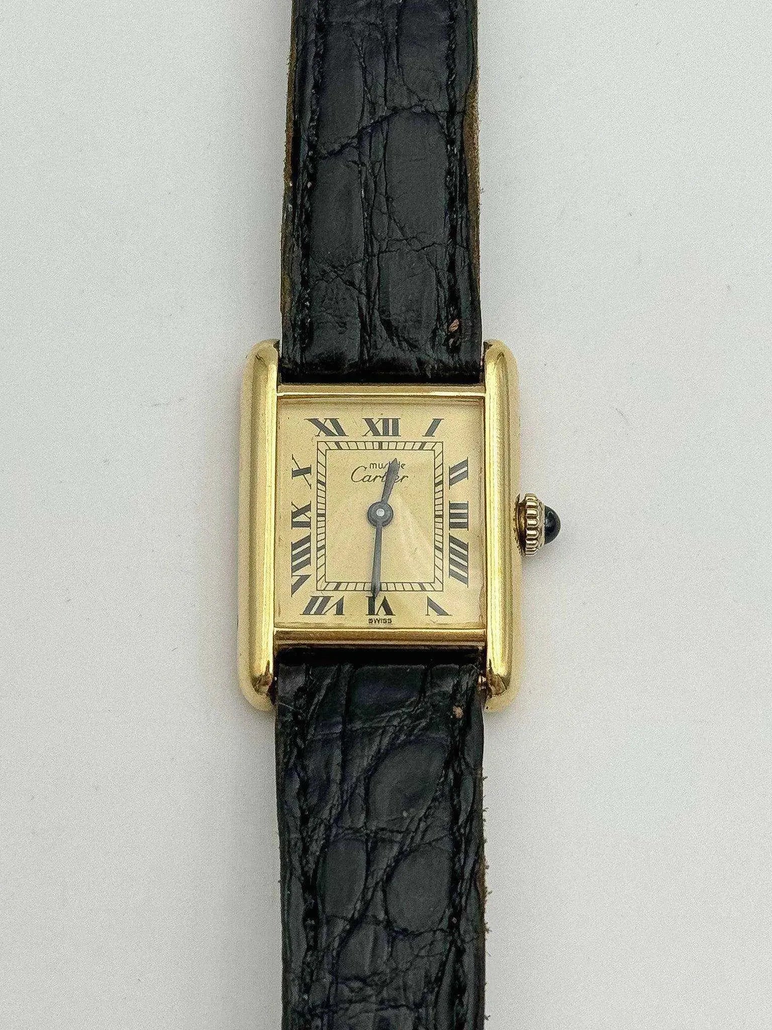 Cartier - Tank Must Sm Vermeil Cadran or - 1980s - Atelier Victor - Vintage Shop
