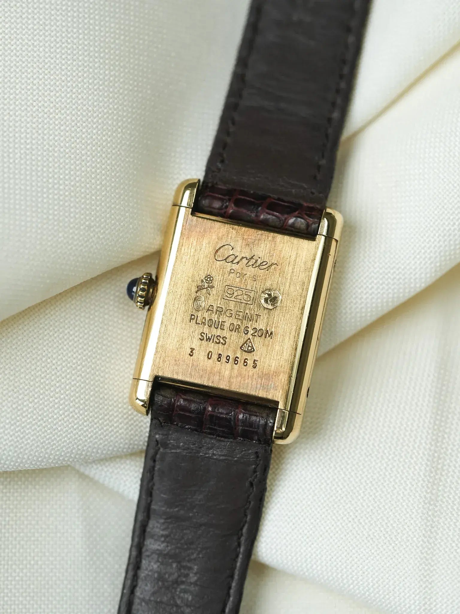Montre Cartier Tank Must SM Vermeil (Années 1980) – Cadran Rouge & Mécanique