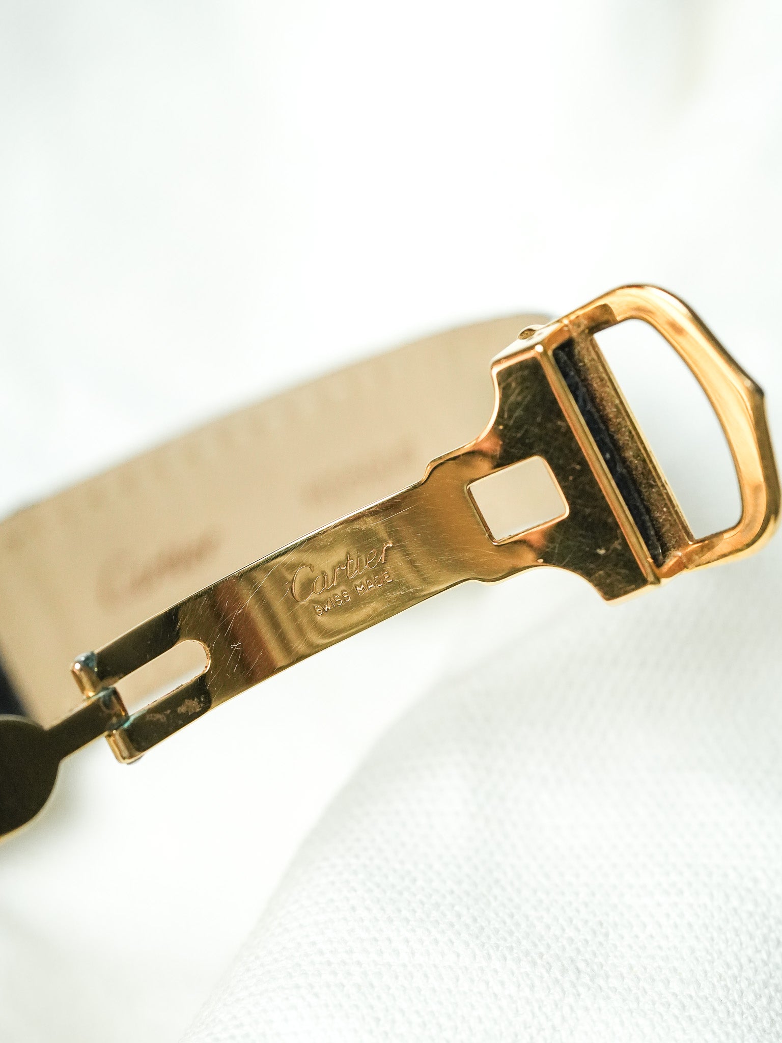 Cartier - Tank Must Vermeil 590005 Medium Opaline Patine Bleu Pétrole - 1980s - Atelier Victor - Vintage Watch Shop