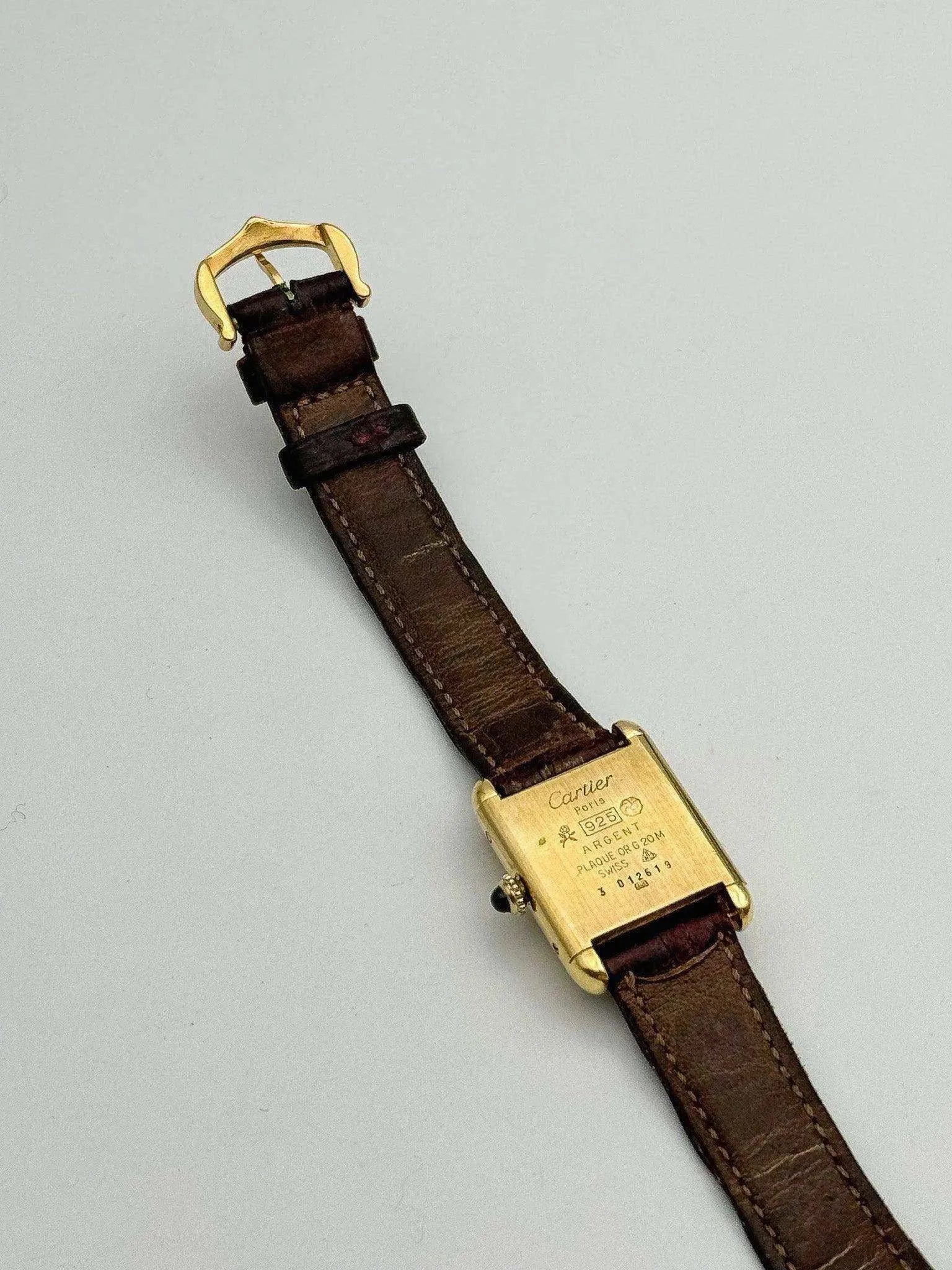 Cartier - Tank Must Vermeil Boucle ardillon Cadran or - 1980s - Atelier Victor - Vintage Shop