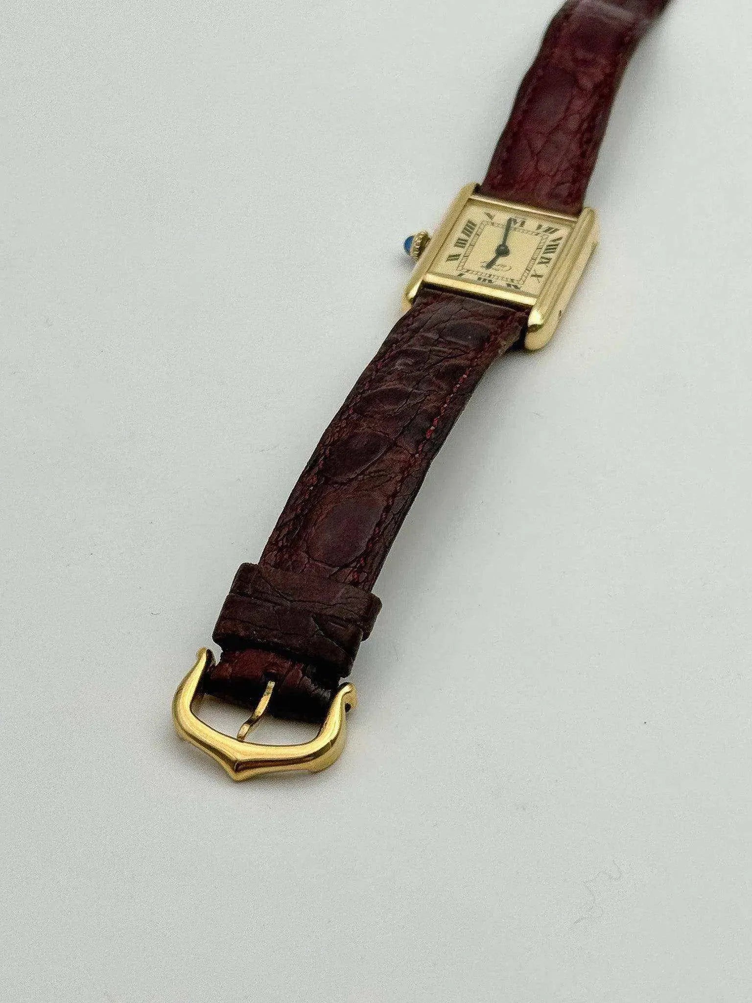 Cartier - Tank Must Vermeil Boucle ardillon Cadran or - 1980s - Atelier Victor - Vintage Shop