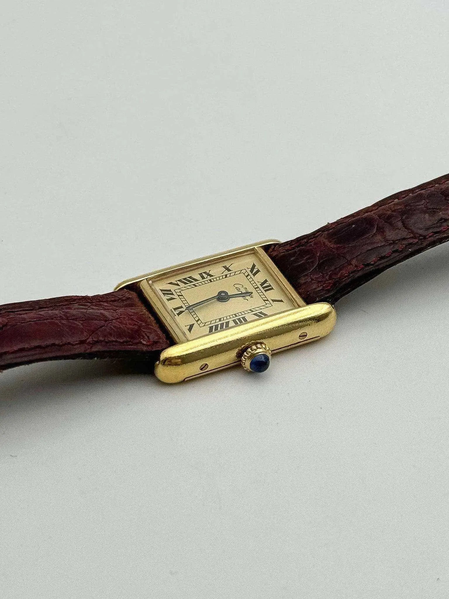 Cartier - Tank Must Vermeil Boucle ardillon Cadran or - 1980s - Atelier Victor - Vintage Shop