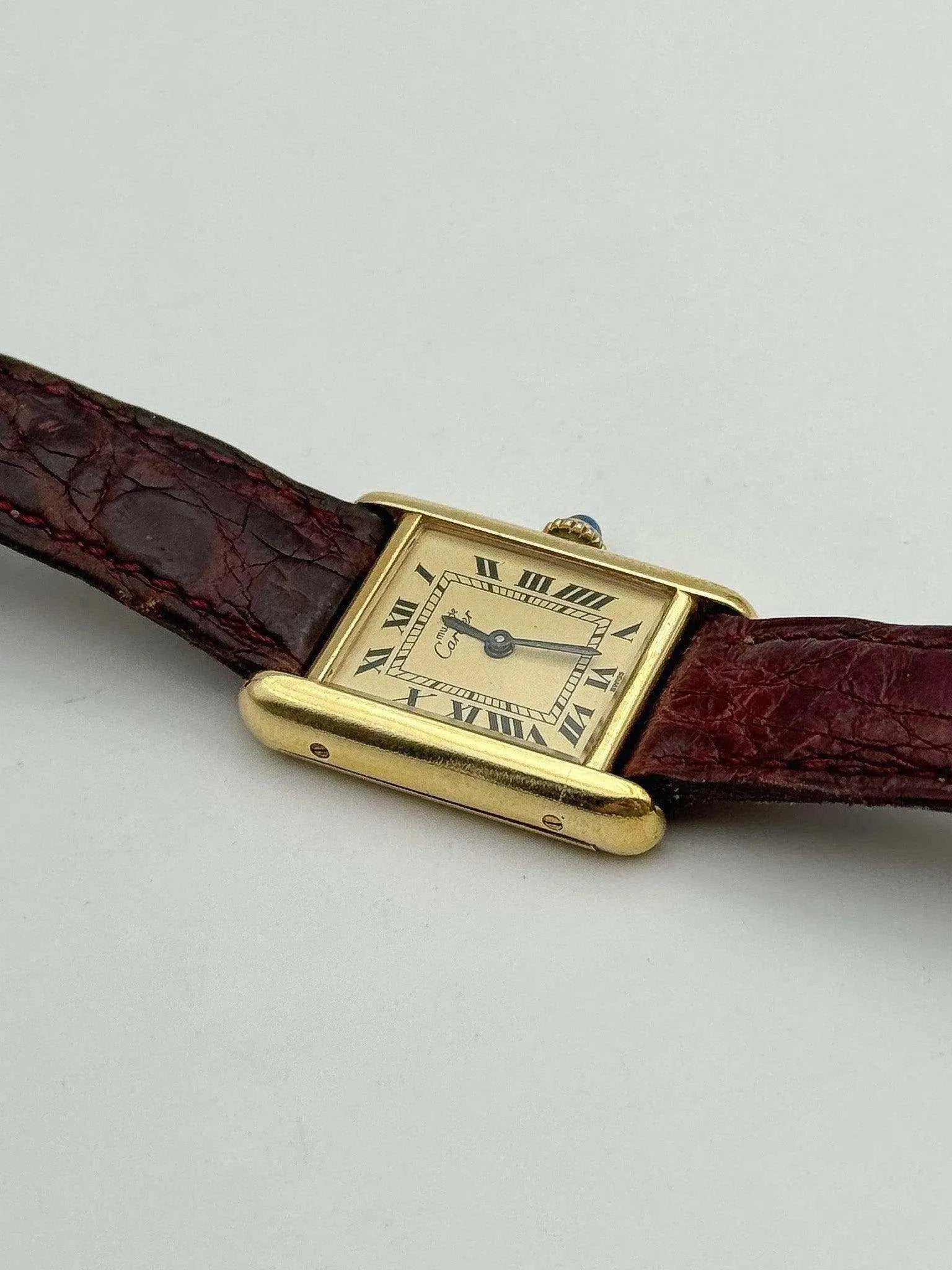 Cartier - Tank Must Vermeil Boucle ardillon Cadran or - 1980s - Atelier Victor - Vintage Shop