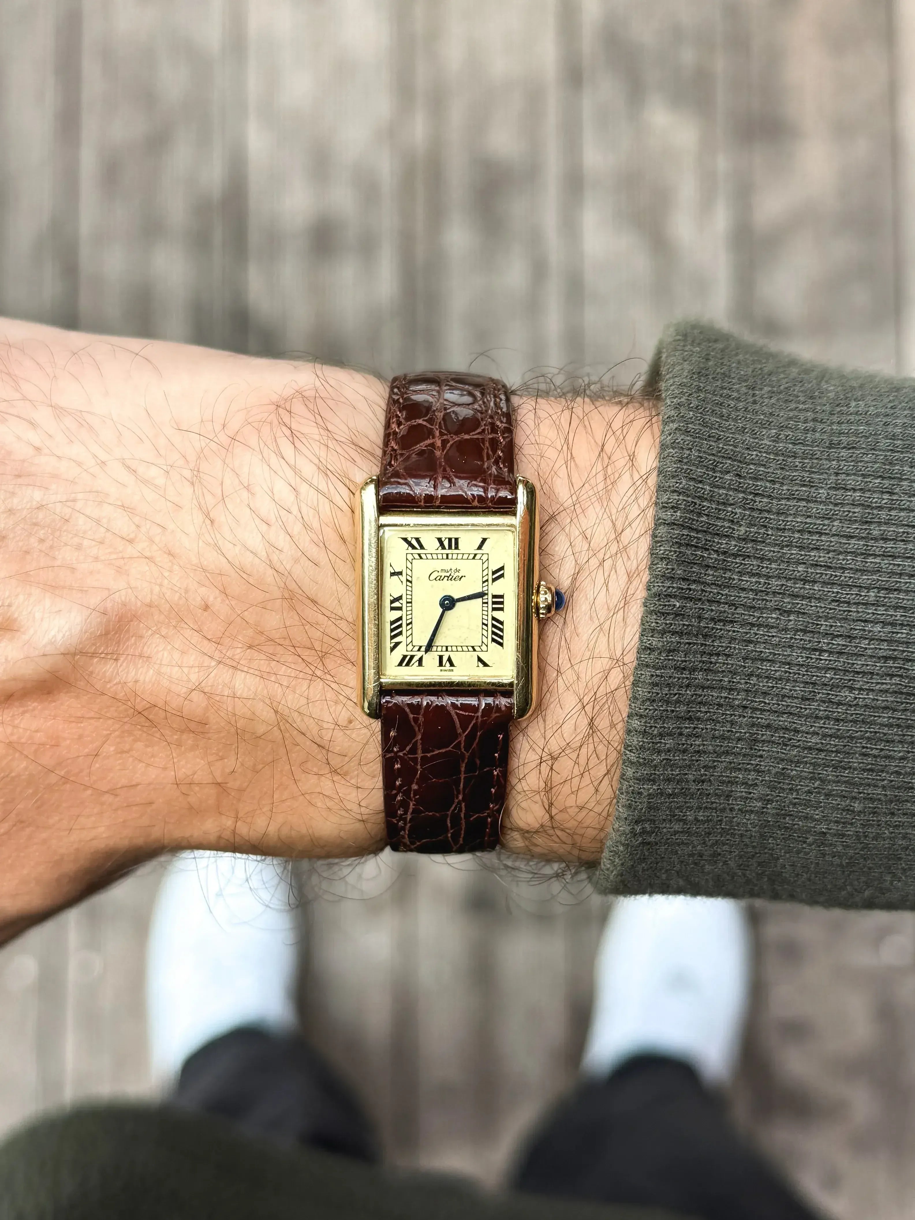 Cartier - Tank Must Vermeil Cadran Jaune Patine Petit modèle quartz - 1980s - Atelier Victor