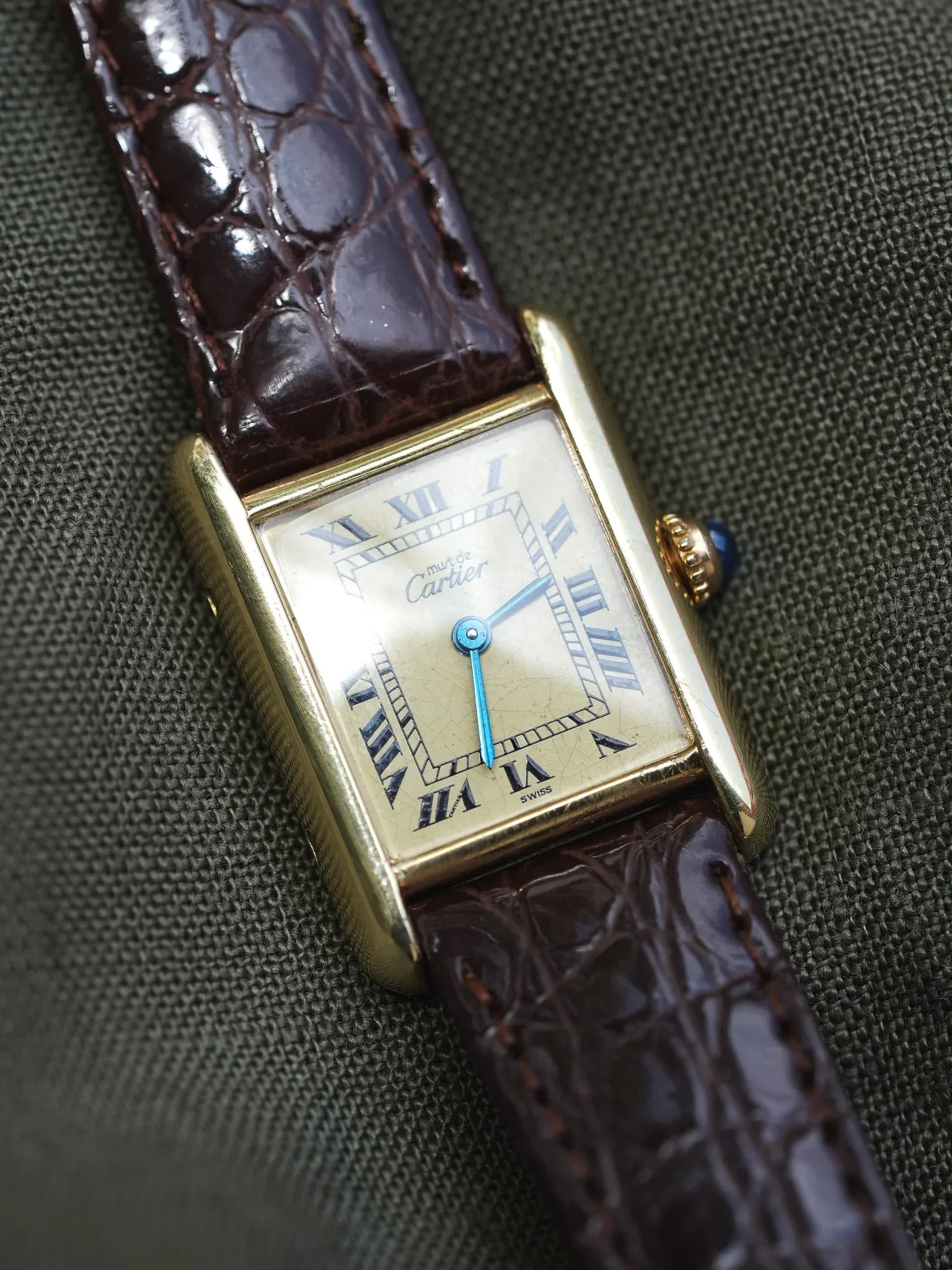 Cartier - Tank Must Vermeil Cadran Jaune Patine Petit modèle quartz - 1980s - Atelier Victor