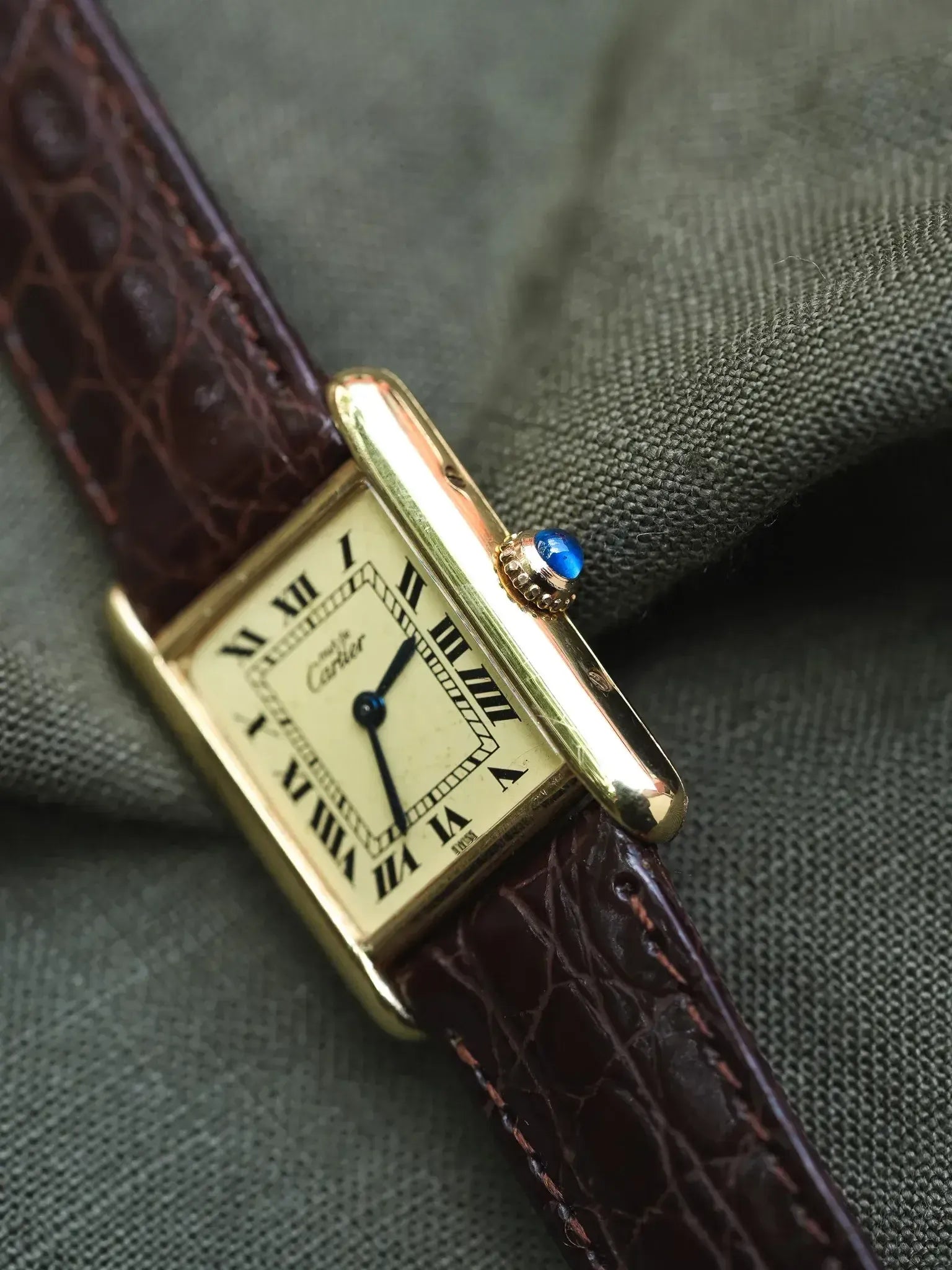 Cartier - Tank Must Vermeil Cadran Jaune Patine Petit modèle quartz - 1980s - Atelier Victor