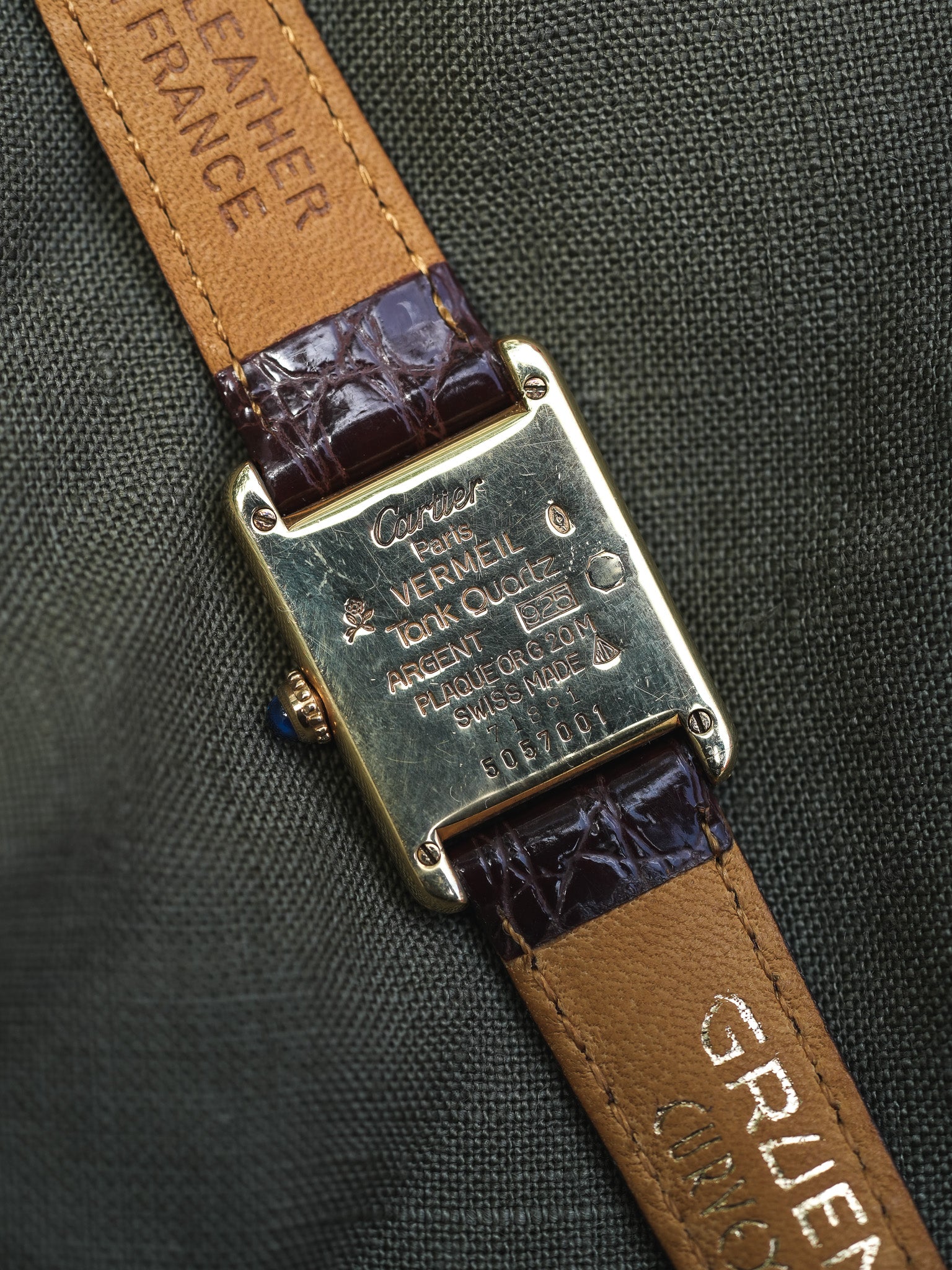 Cartier - Tank Must Vermeil Cadran Jaune Patine Petit modèle quartz - 1980s - Atelier Victor - Vintage Shop
