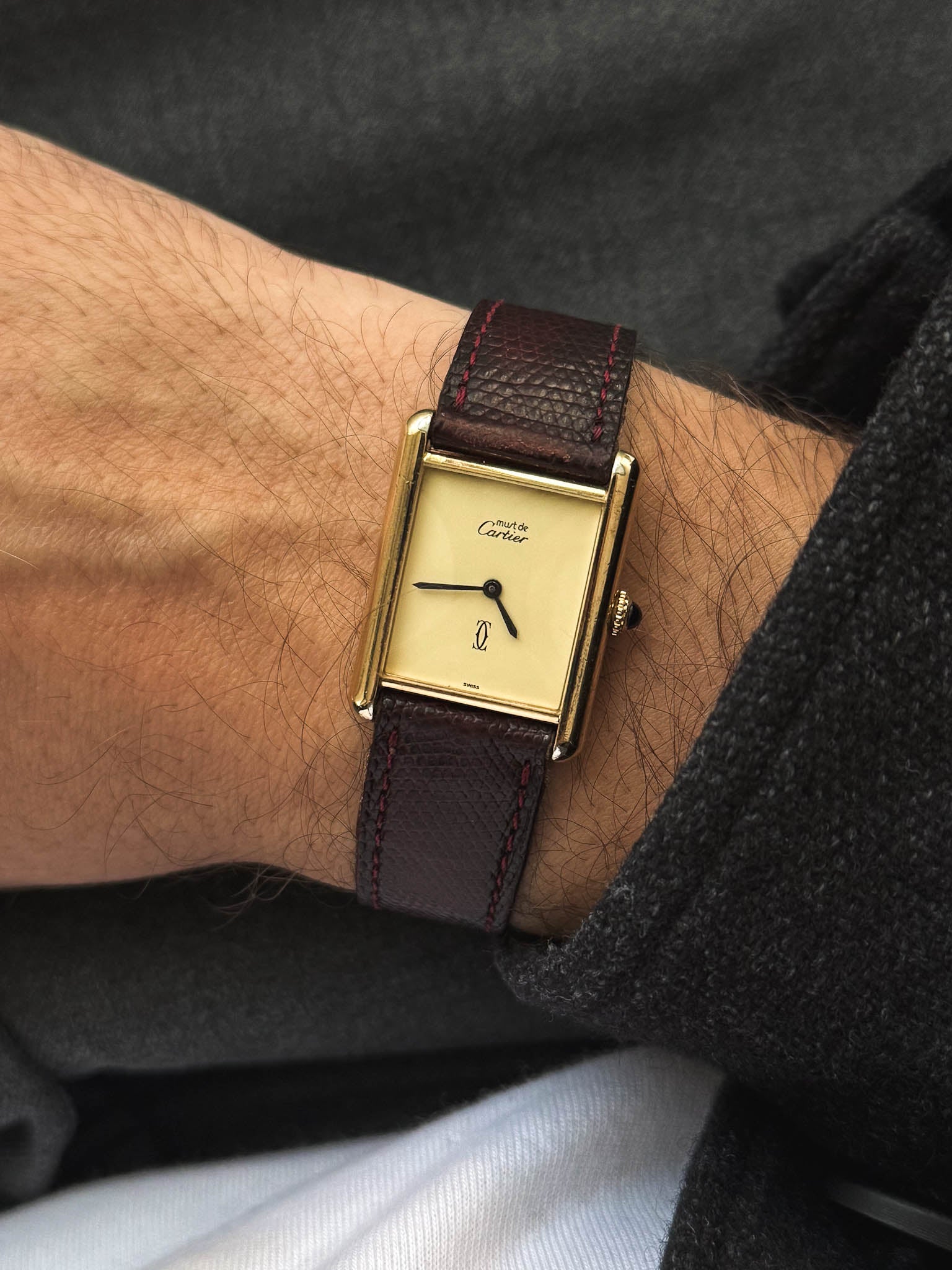 Cartier - Tank Must Vermeil Cadran Lemon - Boite & Papier - 1981 - Atelier Victor - Vintage Shop