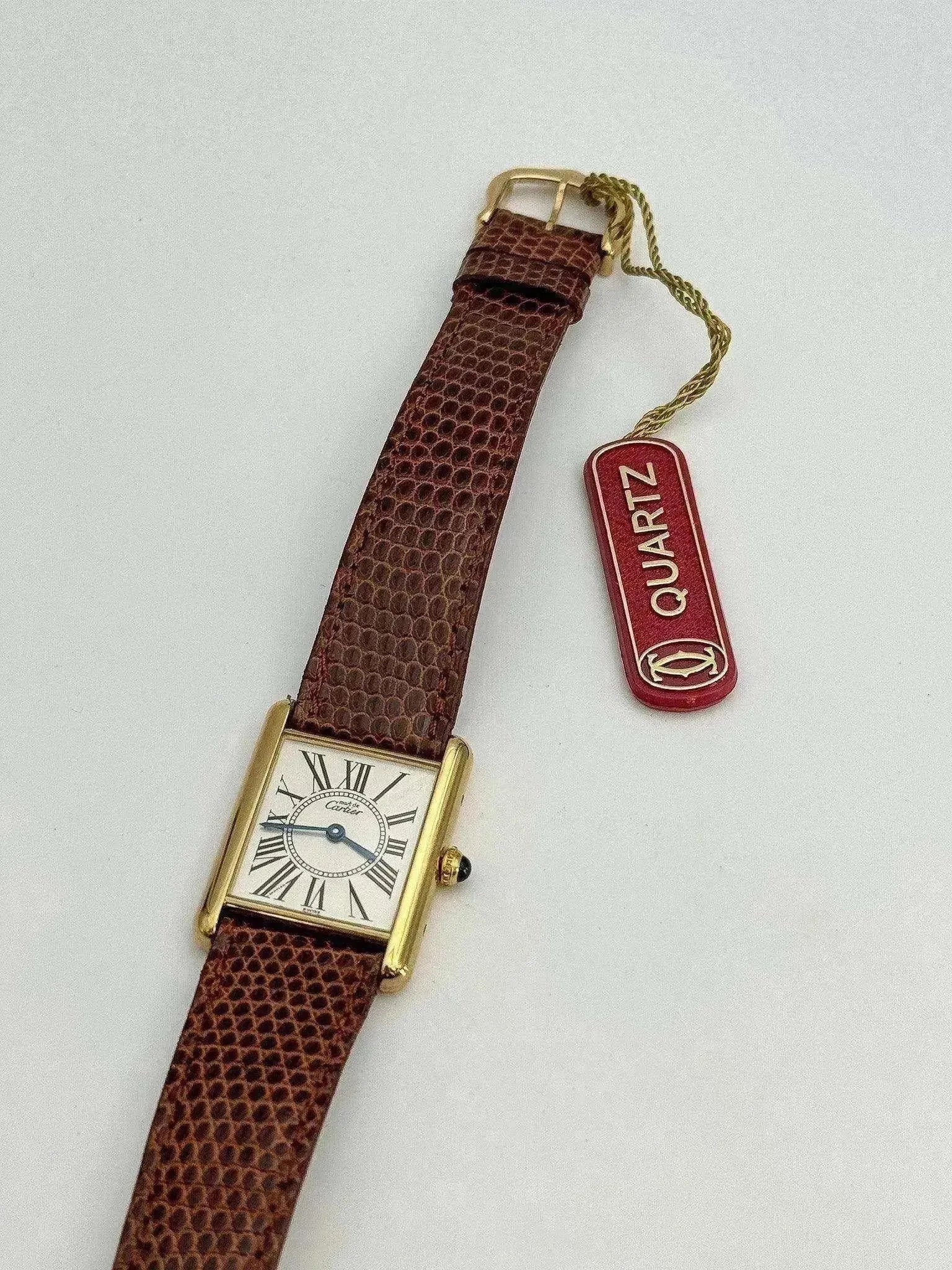 Cartier - Tank Must Vermeil Cadran Opalan - 1980s - Atelier Victor