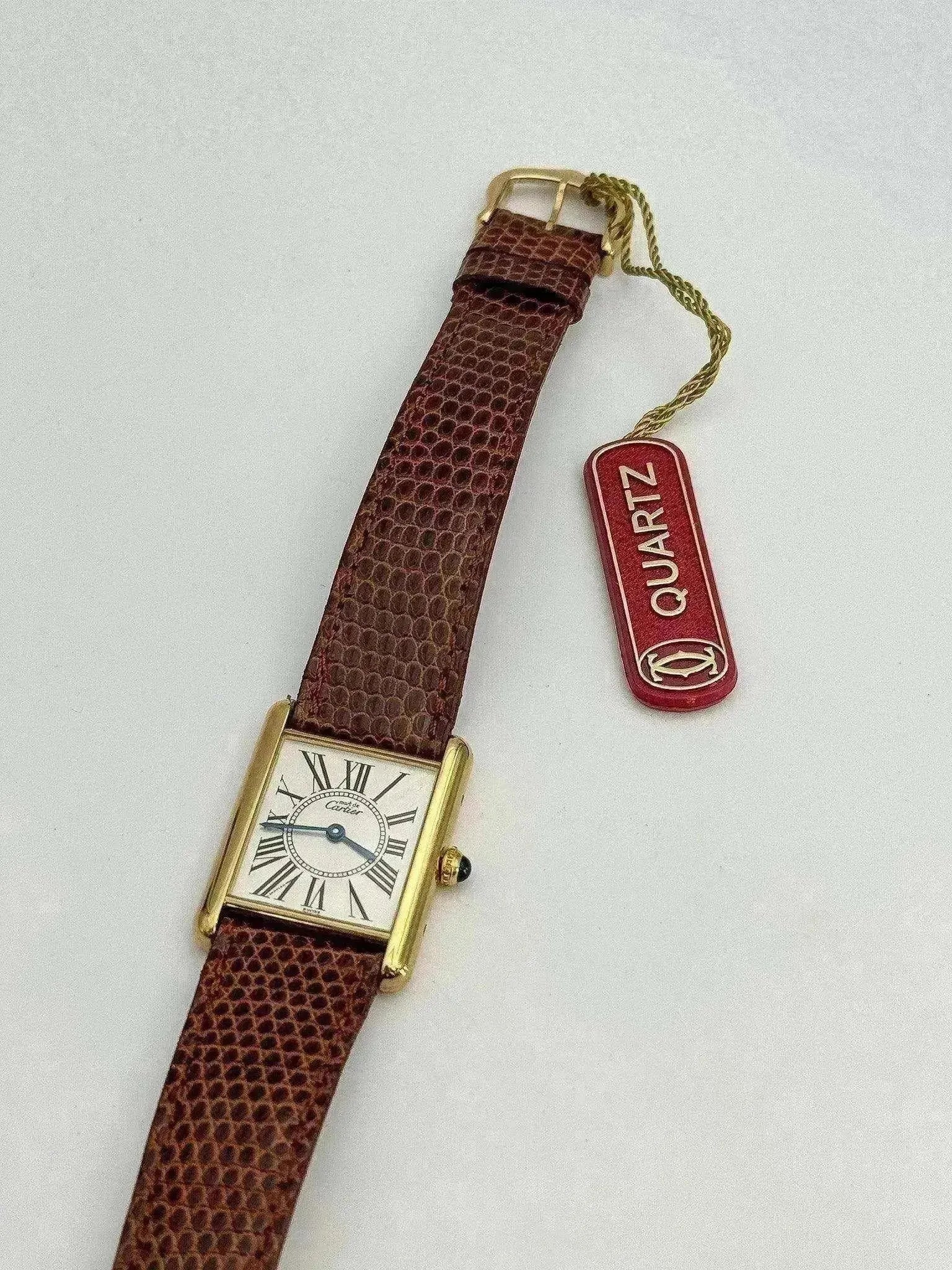 Cartier - Tank Must Vermeil Cadran Opalan - 1980s - Atelier Victor