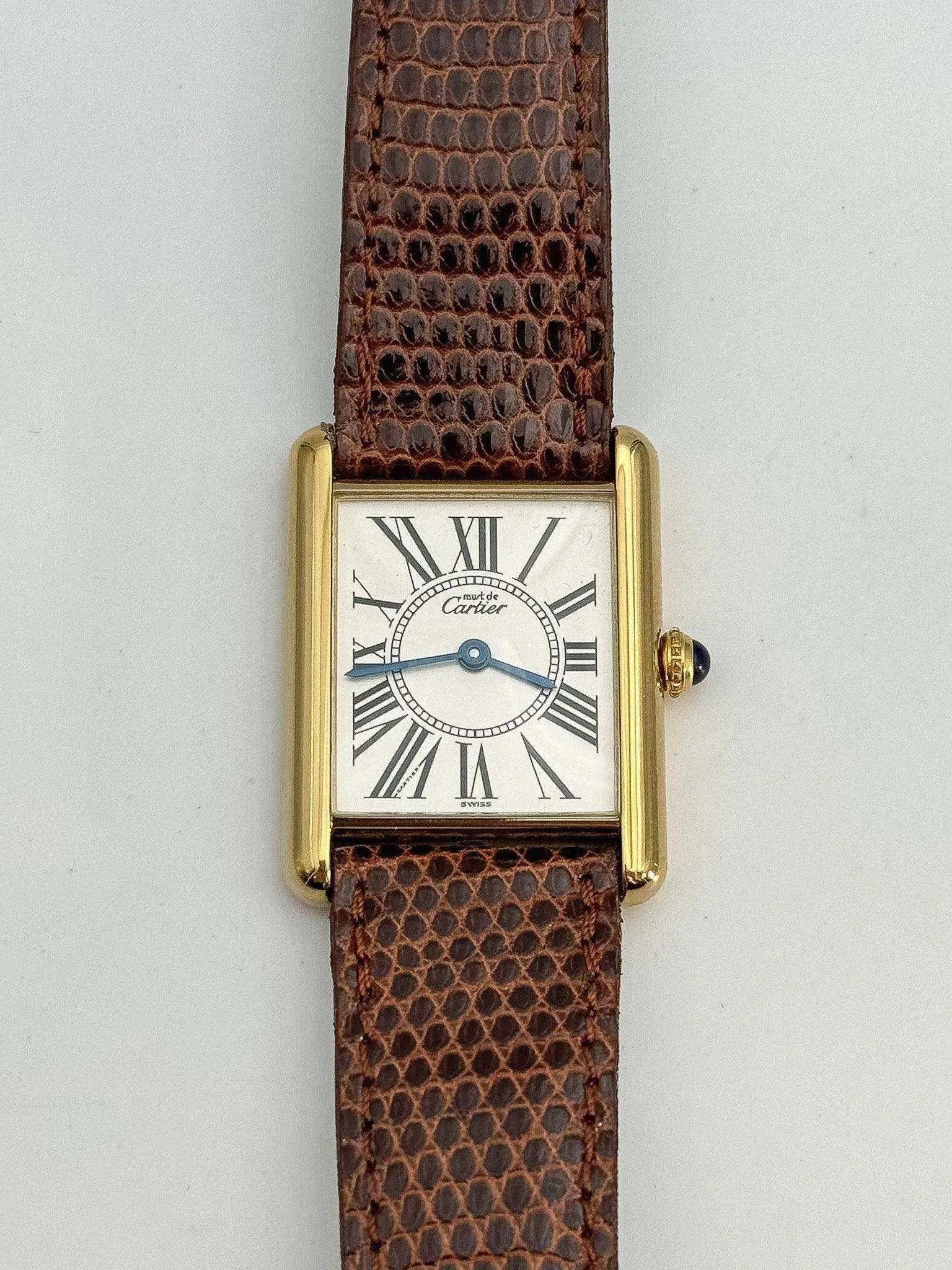 Cartier - Tank Must Vermeil Cadran Opalan - 1980s - Atelier Victor Paris - Vintage Watch Shop Dubai