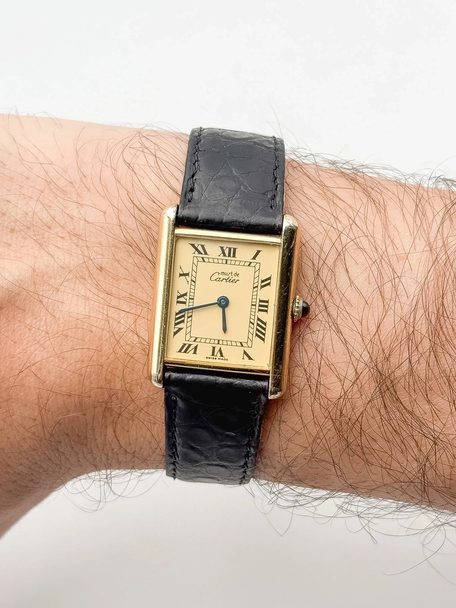 Cartier - Tank Must Vermeil Cadran Romain - 1980s - Atelier Victor - Vintage Shop
