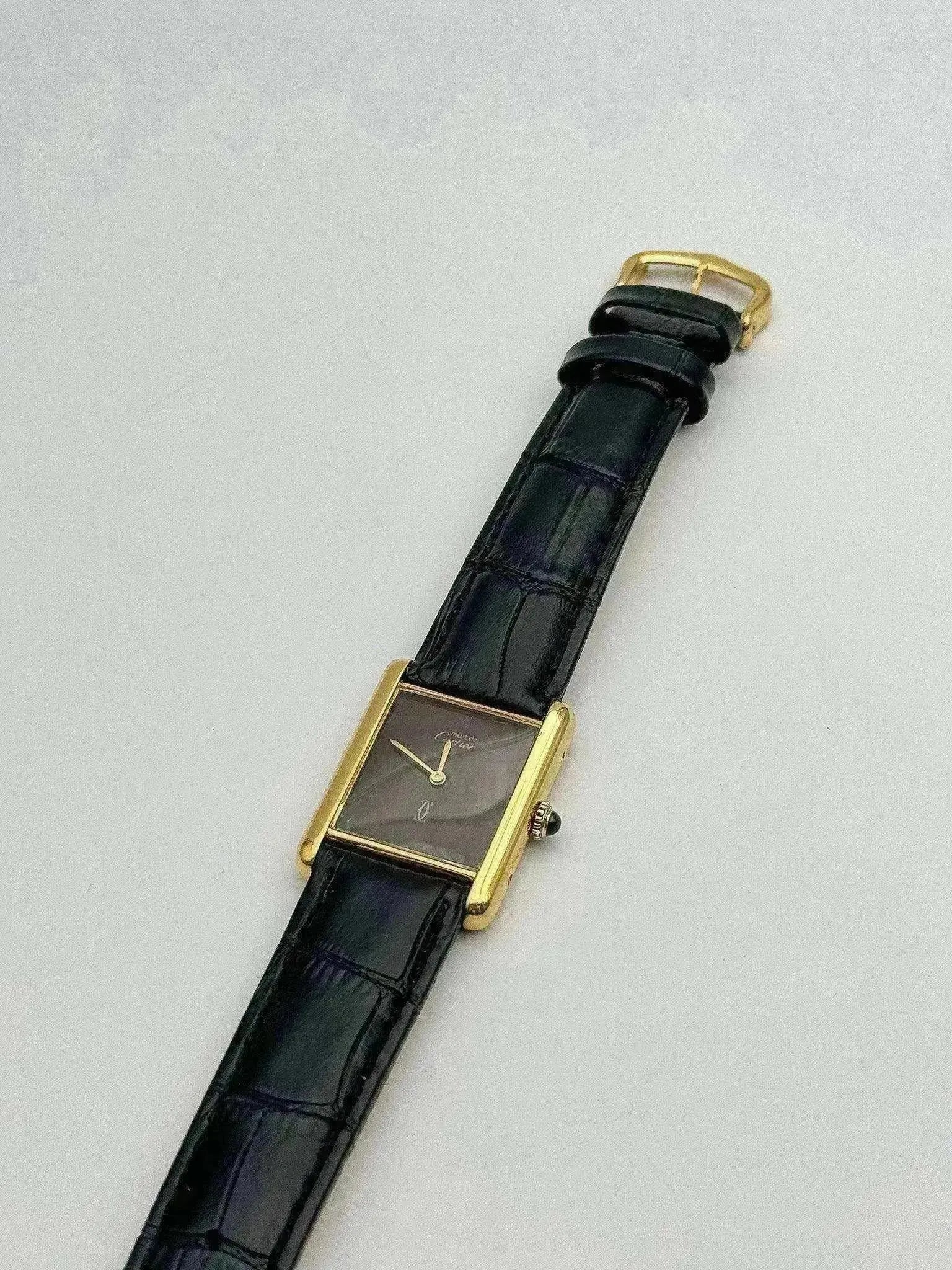 Cartier - Tank Must Vermeil Cadran "wood" - 1980S - Atelier Victor