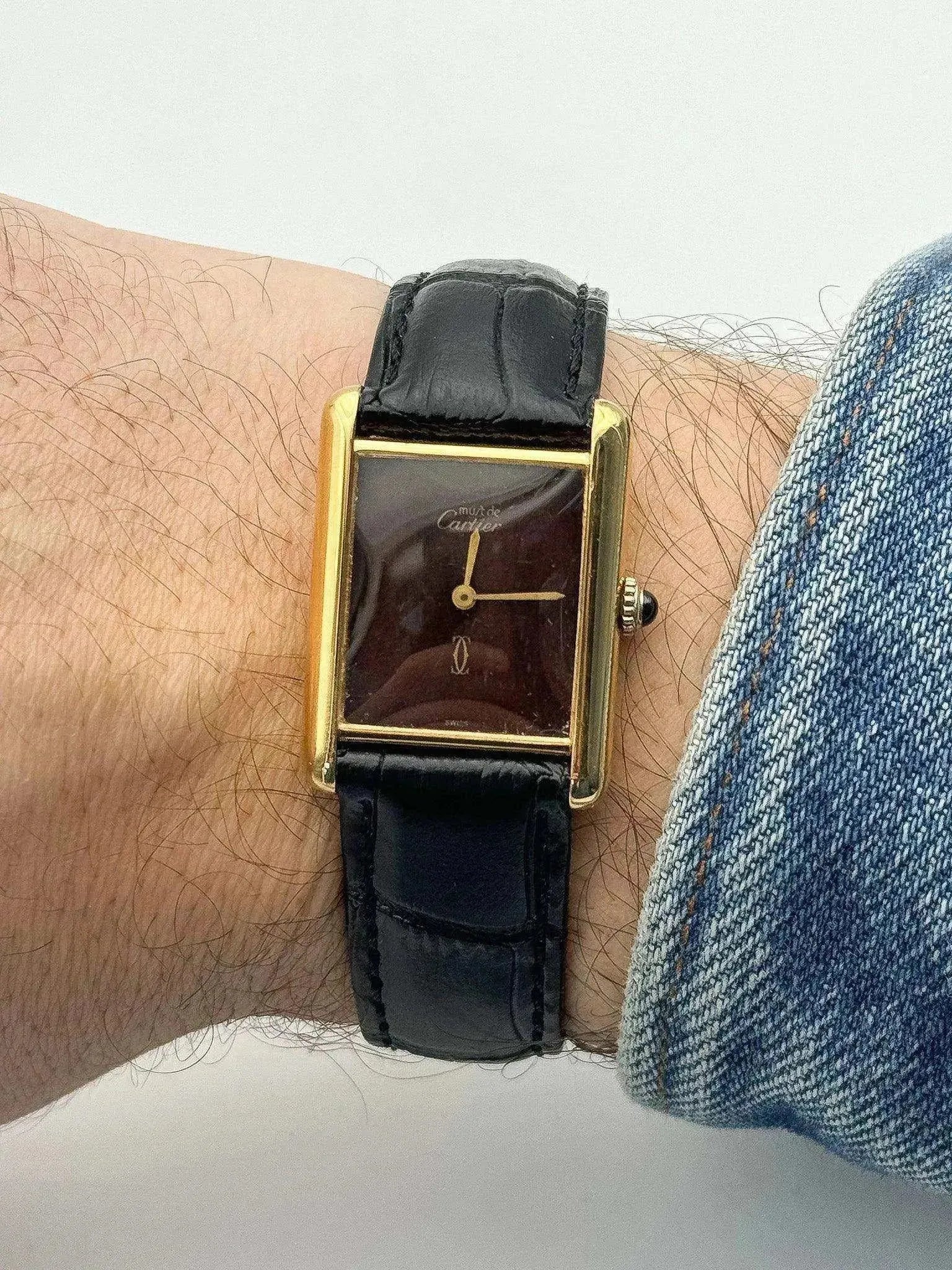Cartier - Tank Must Vermeil Cadran "wood" - 1980S - Atelier Victor