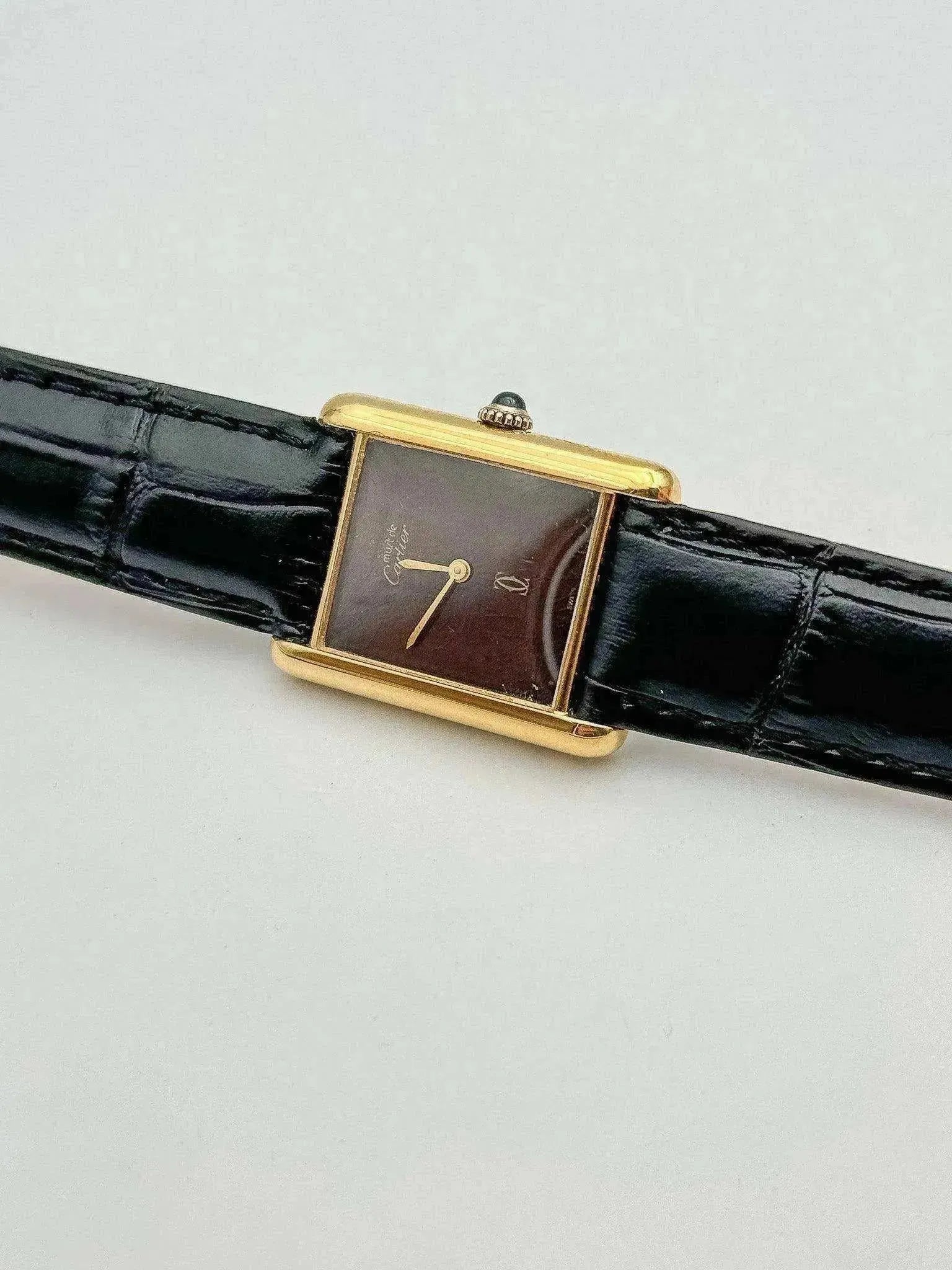 Cartier - Tank Must Vermeil Cadran "wood" - 1980S - Atelier Victor Paris - Vintage Watch Shop Dubai