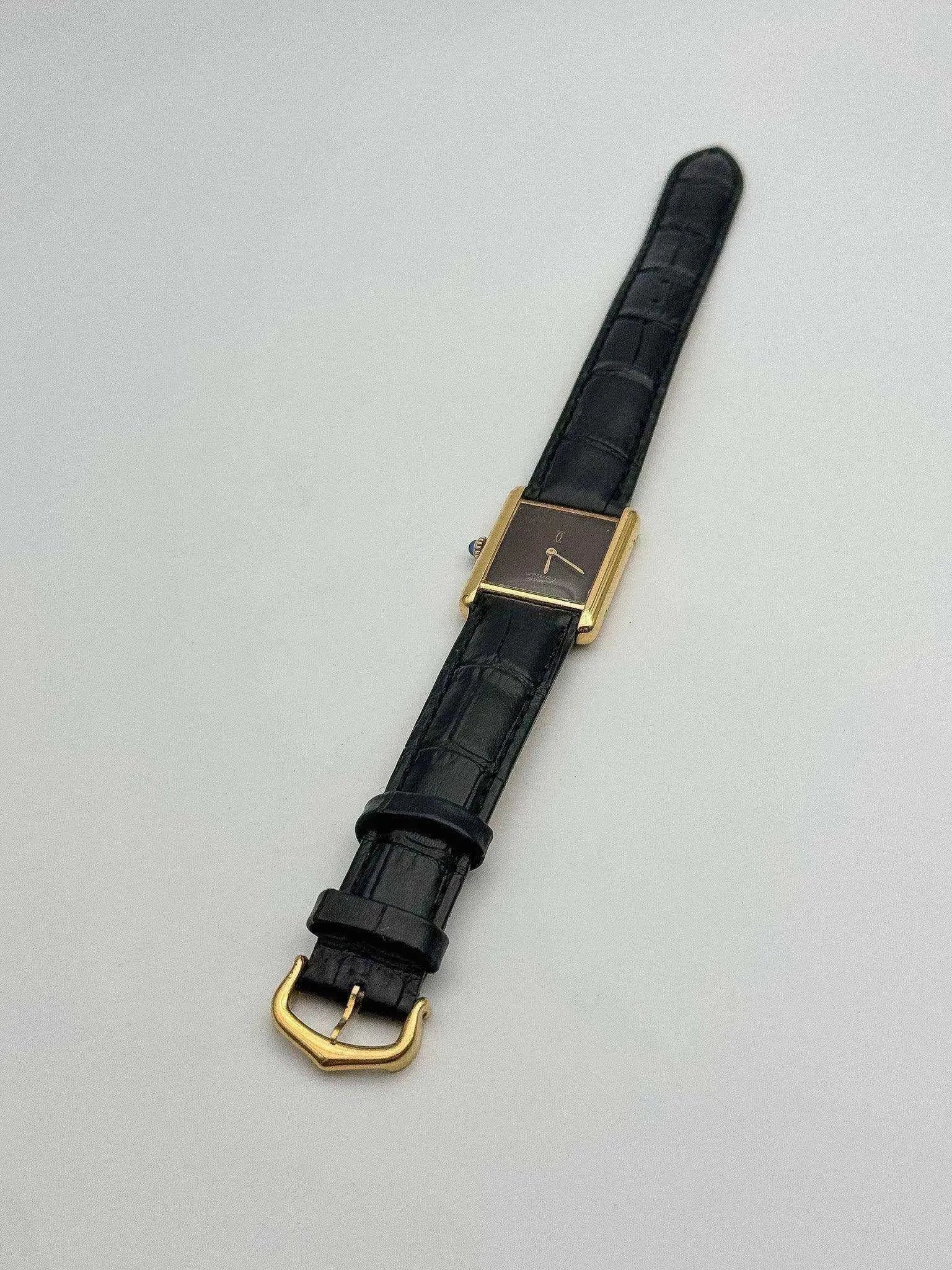 Cartier - Tank Must Vermeil Cadran "wood" - 1980S - Atelier Victor Paris - Vintage Watch Shop Dubai