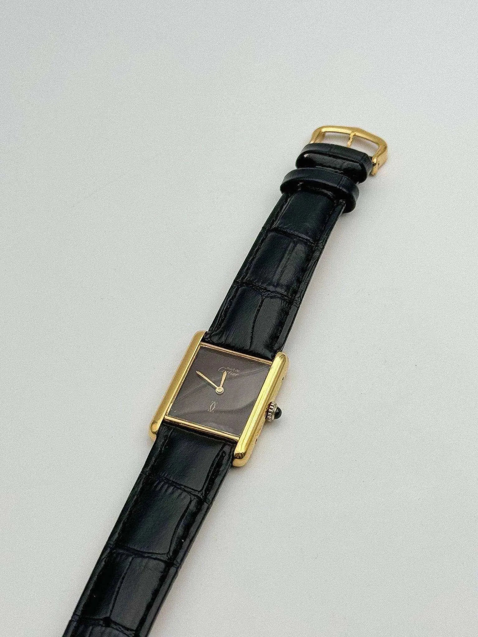 Cartier - Tank Must Vermeil Cadran "wood" - 1980S - Atelier Victor Paris - Vintage Watch Shop Dubai