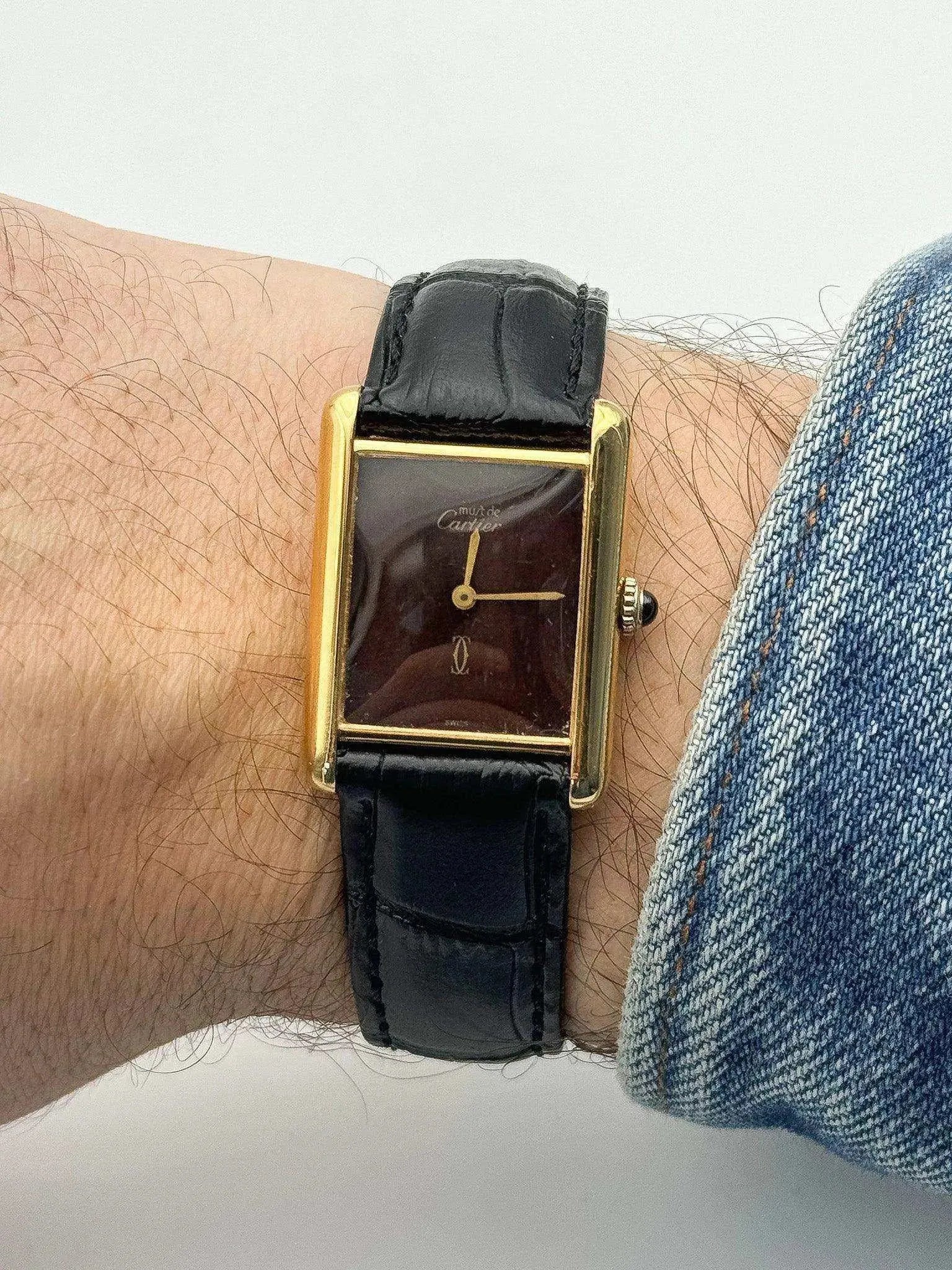 Cartier - Tank Must Vermeil Cadran "wood" - 1980S - Atelier Victor Paris - Vintage Watch Shop Dubai