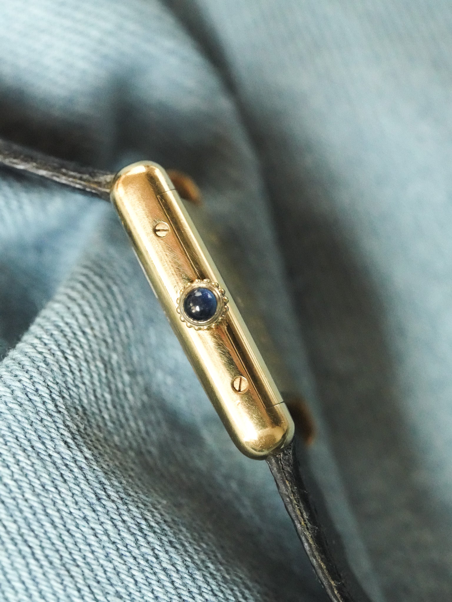Cartier - Tank SM Must Vermeil Lapis Lazuli - 1980s - Atelier Victor - Vintage Shop