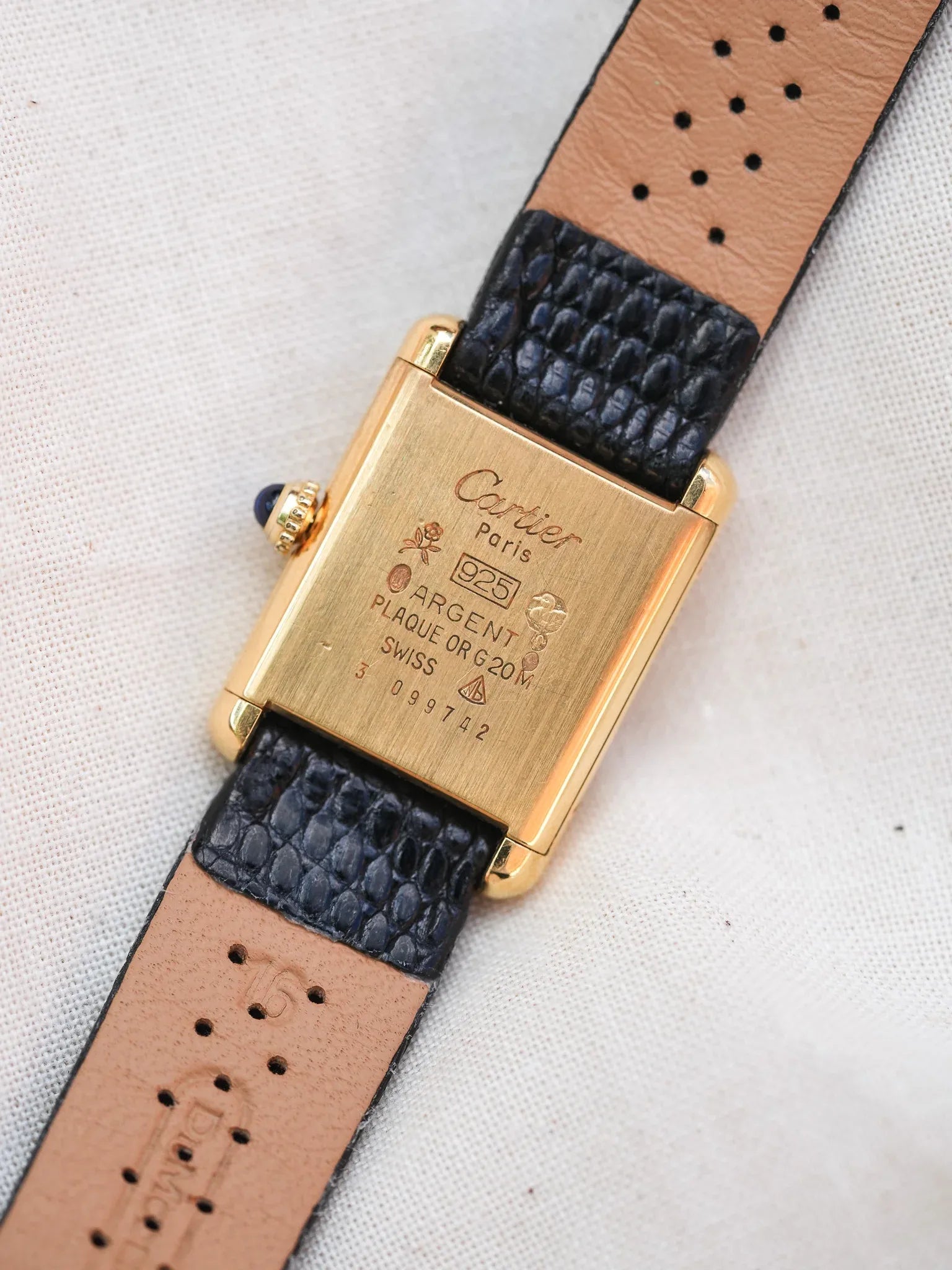 Cartier - Tank SM Must Vermeil Noir Spider - 1980s - Atelier Victor