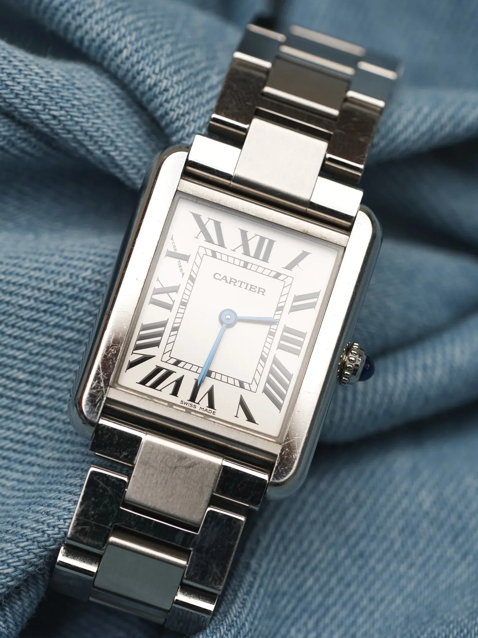 Cartier - Tank Solo 3170 bracelet acier unisexe - 2010s - Atelier Victor - Vintage Shop