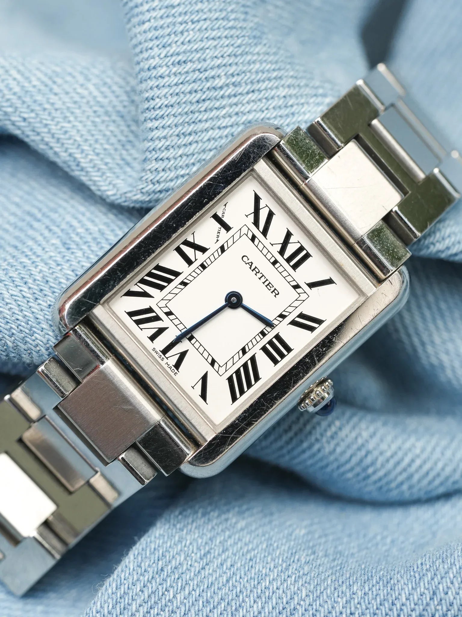 Cartier - Tank Solo 3170 bracelet acier unisexe - 2010s - Atelier Victor - Vintage Shop