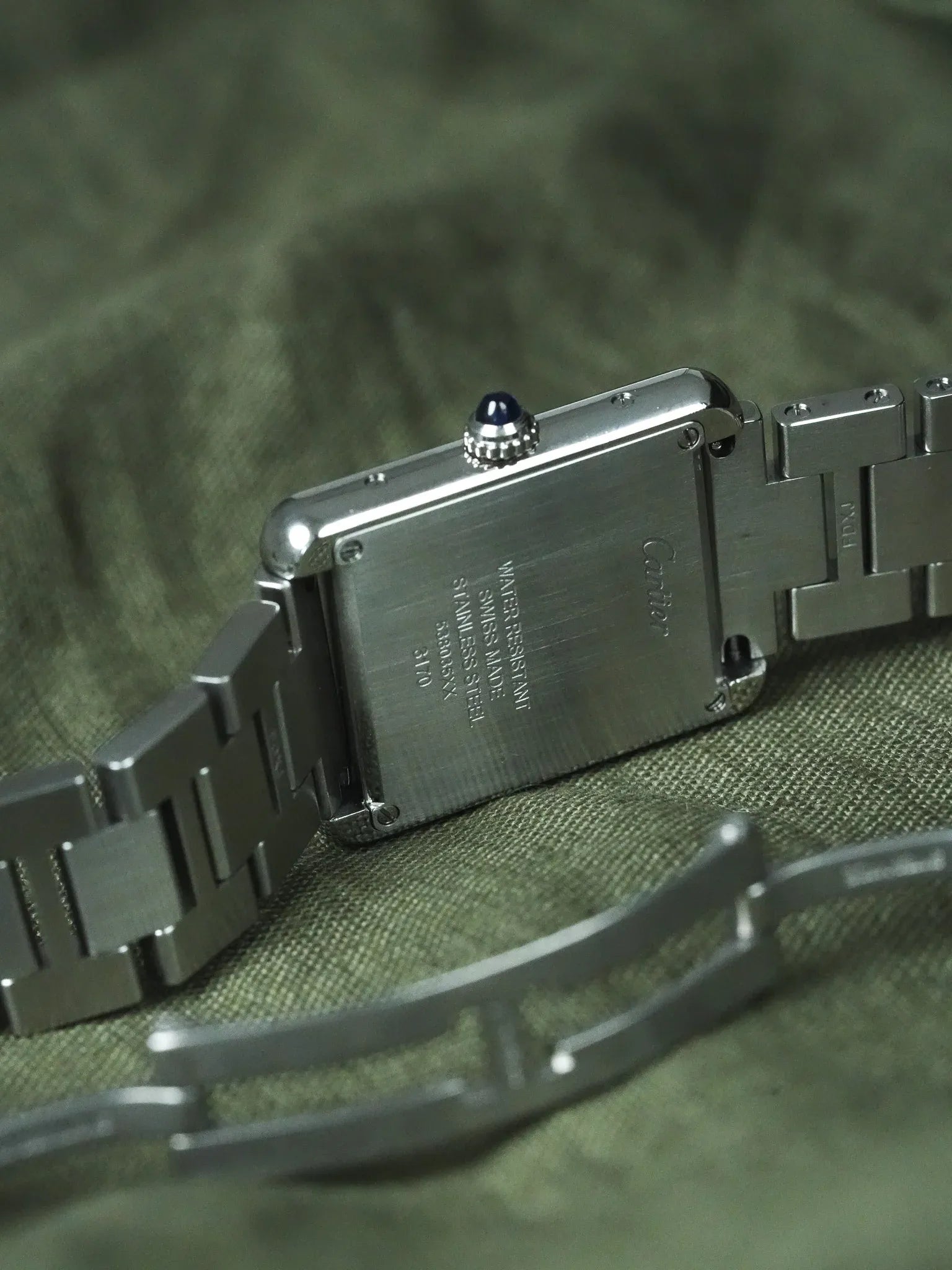 Cartier - Tank Solo Medium ref: 3170 Steel Bracelet Silver Dial - 2000s