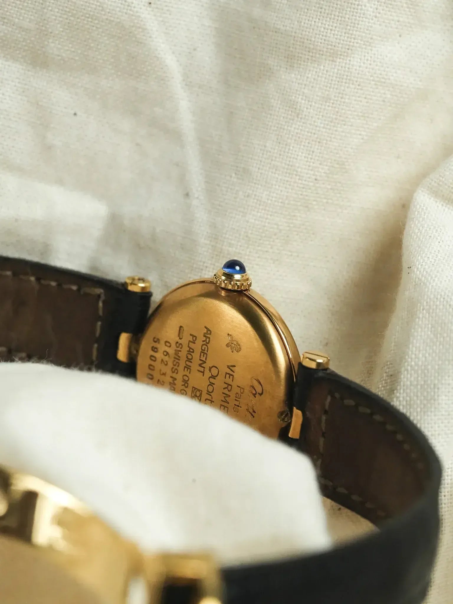 Cartier - Vendôme 590004 Must Vermeil Cadran Blanc Gris Boucle déployante - 1990s - Atelier Victor