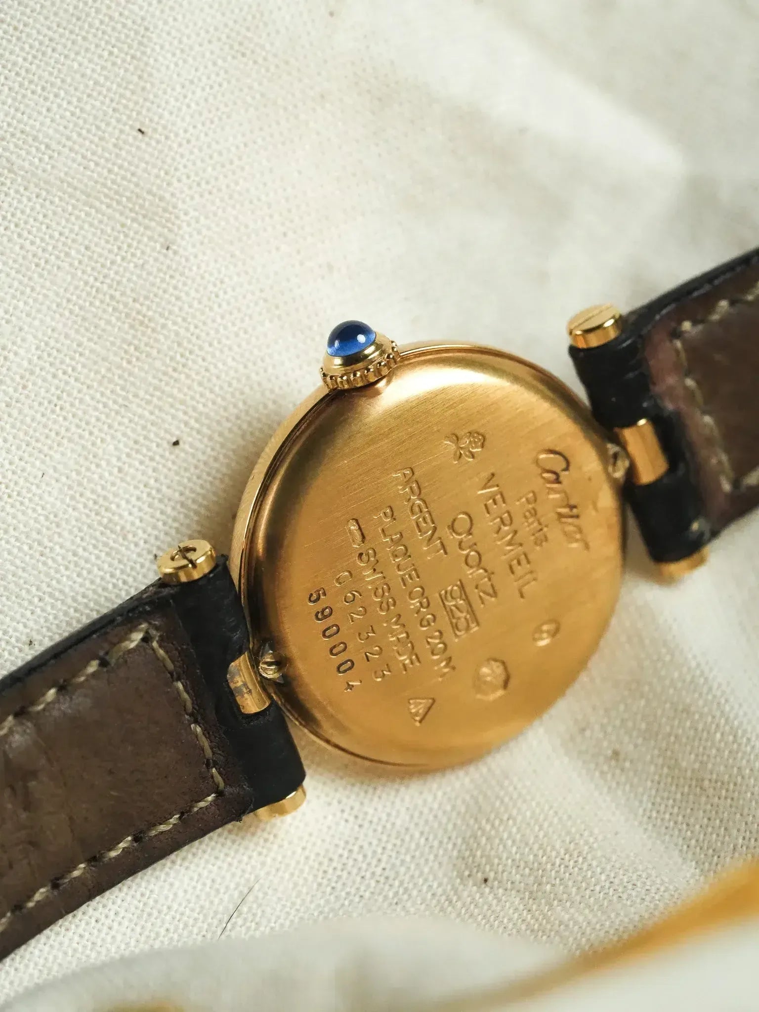 Cartier - Vendôme 590004 Must Vermeil Cadran Blanc Gris Boucle déployante - 1990s - Atelier Victor