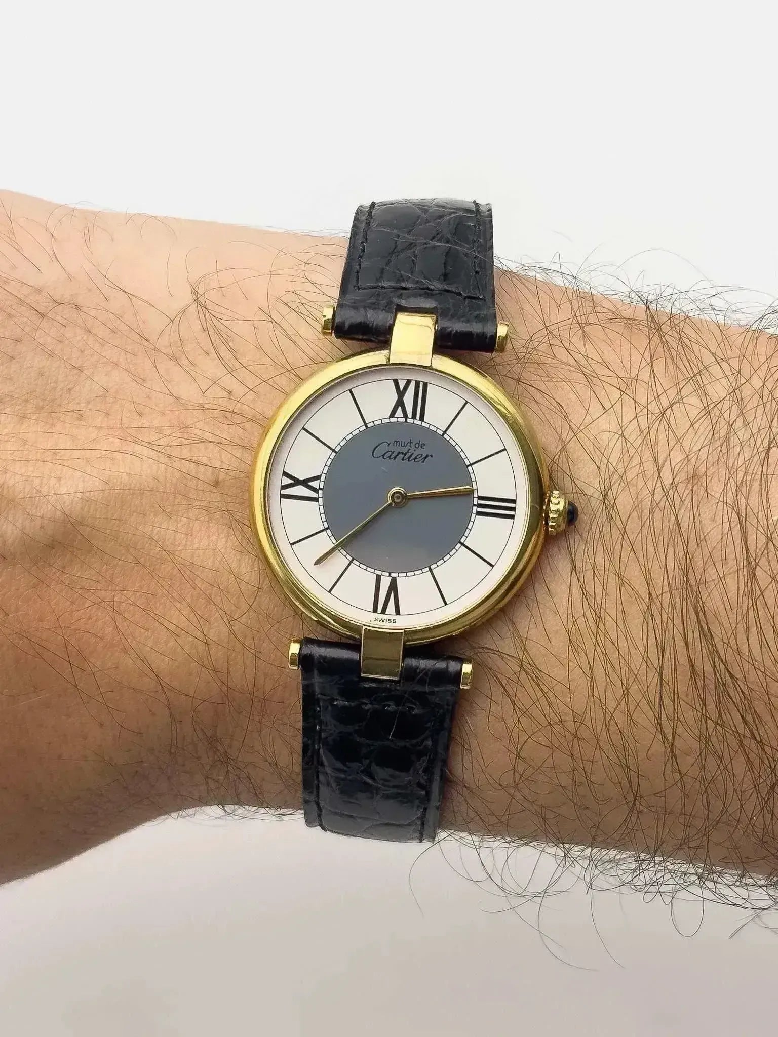 Cartier - Vendome Must Vermeil Boucle Déployante Gris - boite - 1990s - Atelier Victor