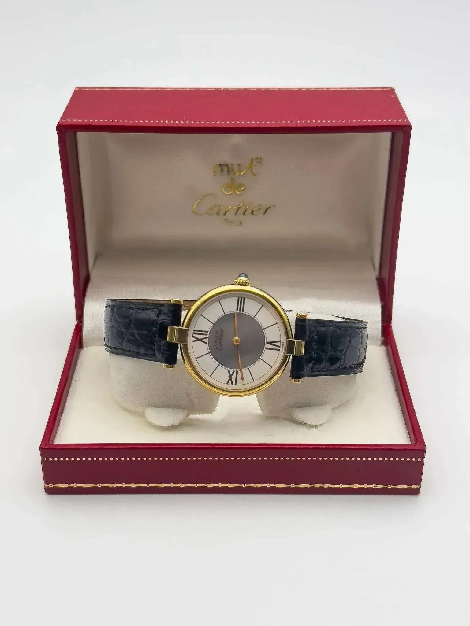 Cartier - Vendome Must Vermeil Boucle Déployante Gris - boite - 1990s - Atelier Victor