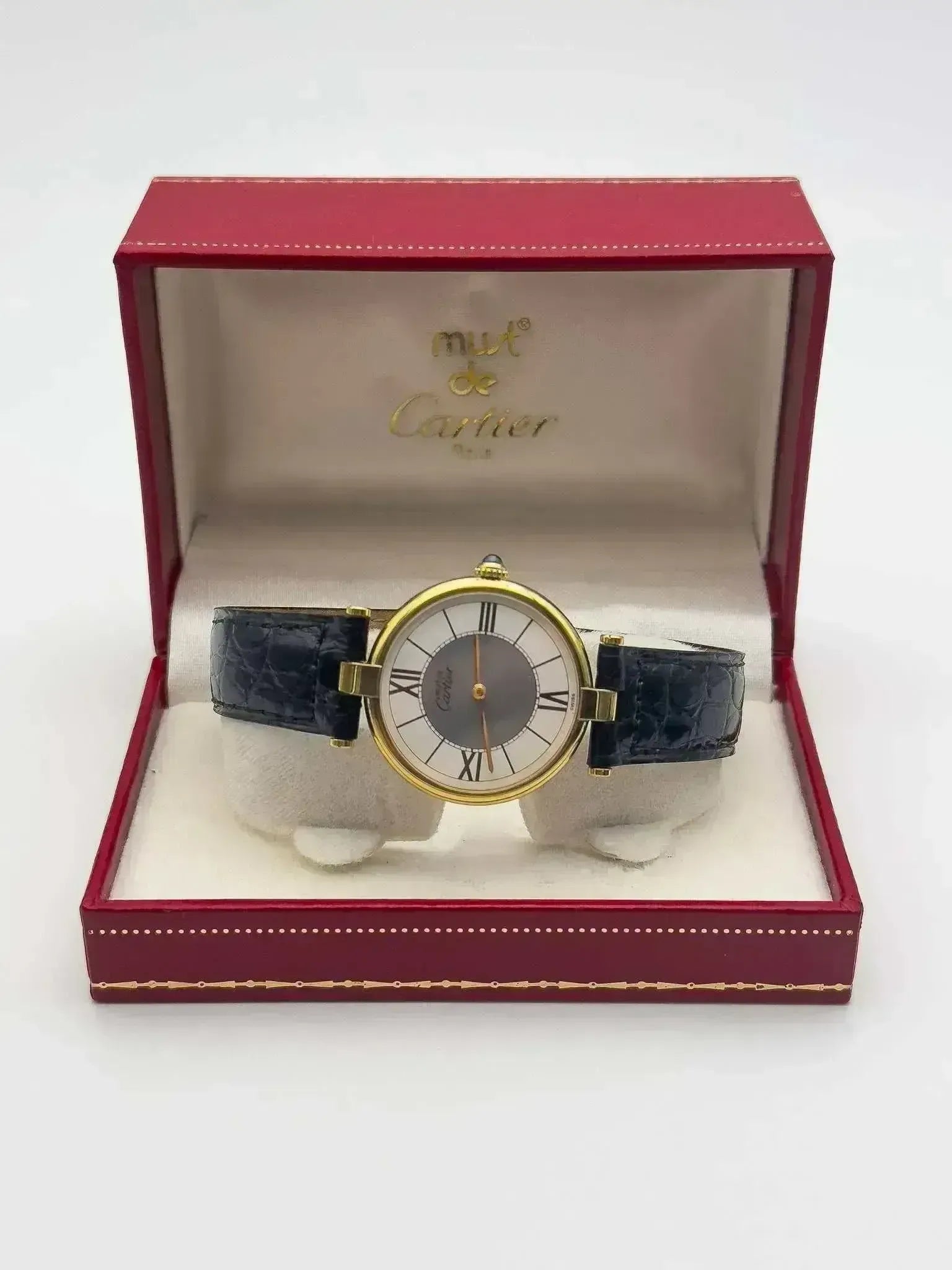 Cartier - Vendome Must Vermeil Boucle Déployante Gris - boite - 1990s - Atelier Victor