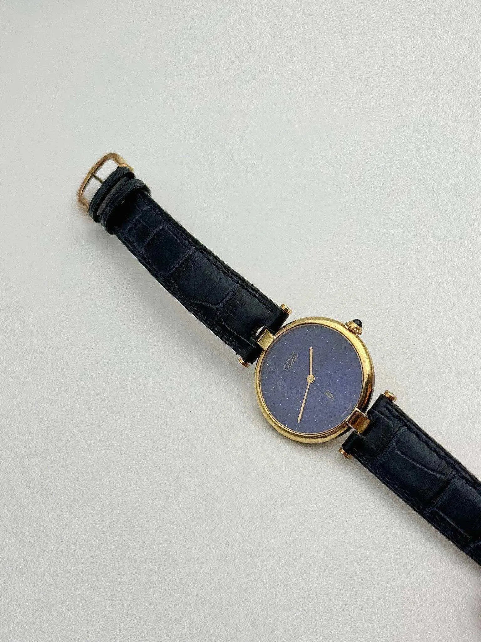 Cartier - Vendome Must Vermeil Lapis lazuli - 1990s - Atelier Victor Paris - Vintage Watch Shop Dubai