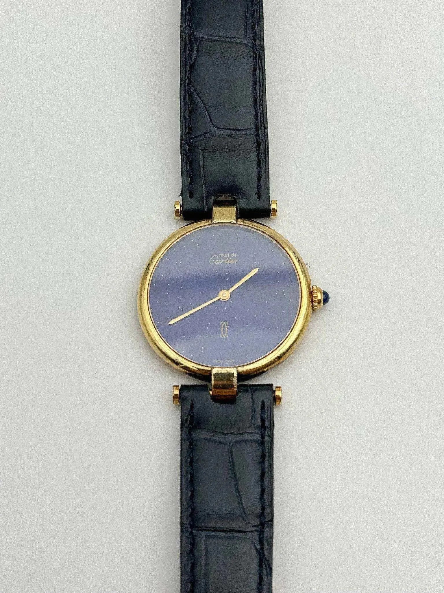 Cartier - Vendome Must Vermeil Lapis lazuli - 1990s - Atelier Victor Paris - Vintage Watch Shop Dubai