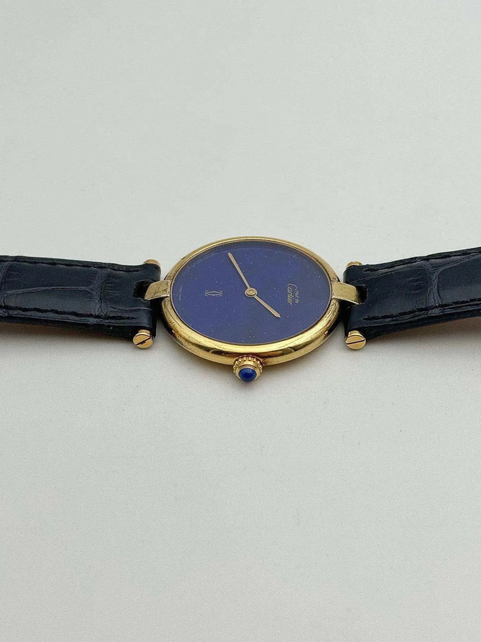 Cartier - Vendome Must Vermeil Lapis lazuli - 1990s - Atelier Victor Paris - Vintage Watch Shop Dubai