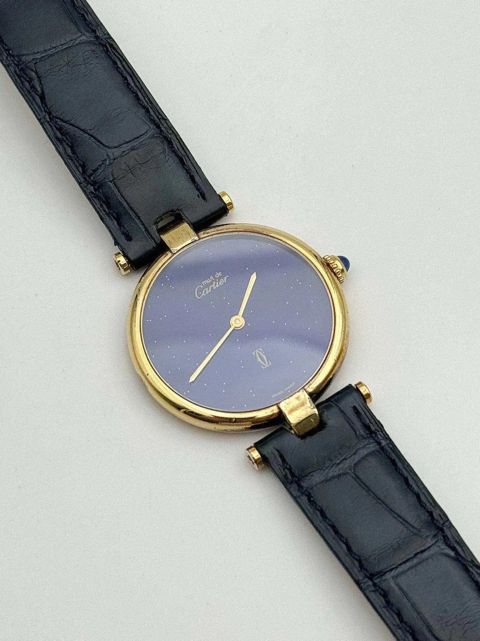 Cartier - Vendome Must Vermeil Lapis lazuli - 1990s - Atelier Victor Paris - Vintage Watch Shop Dubai