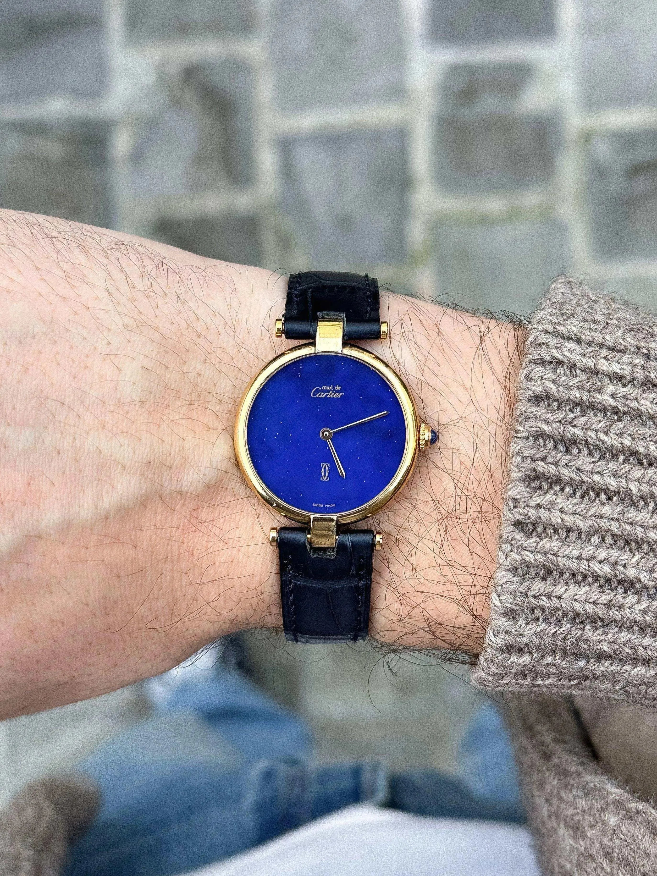 Cartier - Vendome Must Vermeil Lapis lazuli - 1990s - Atelier Victor Paris - Vintage Watch Shop Dubai