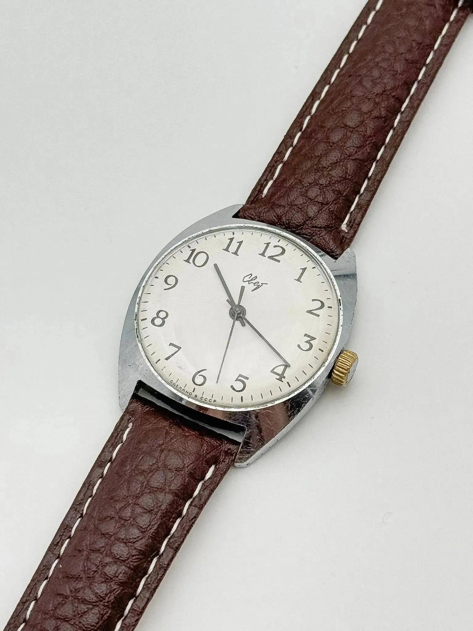 CBET - White Dial Brown Strap - 1970s - Atelier Victor