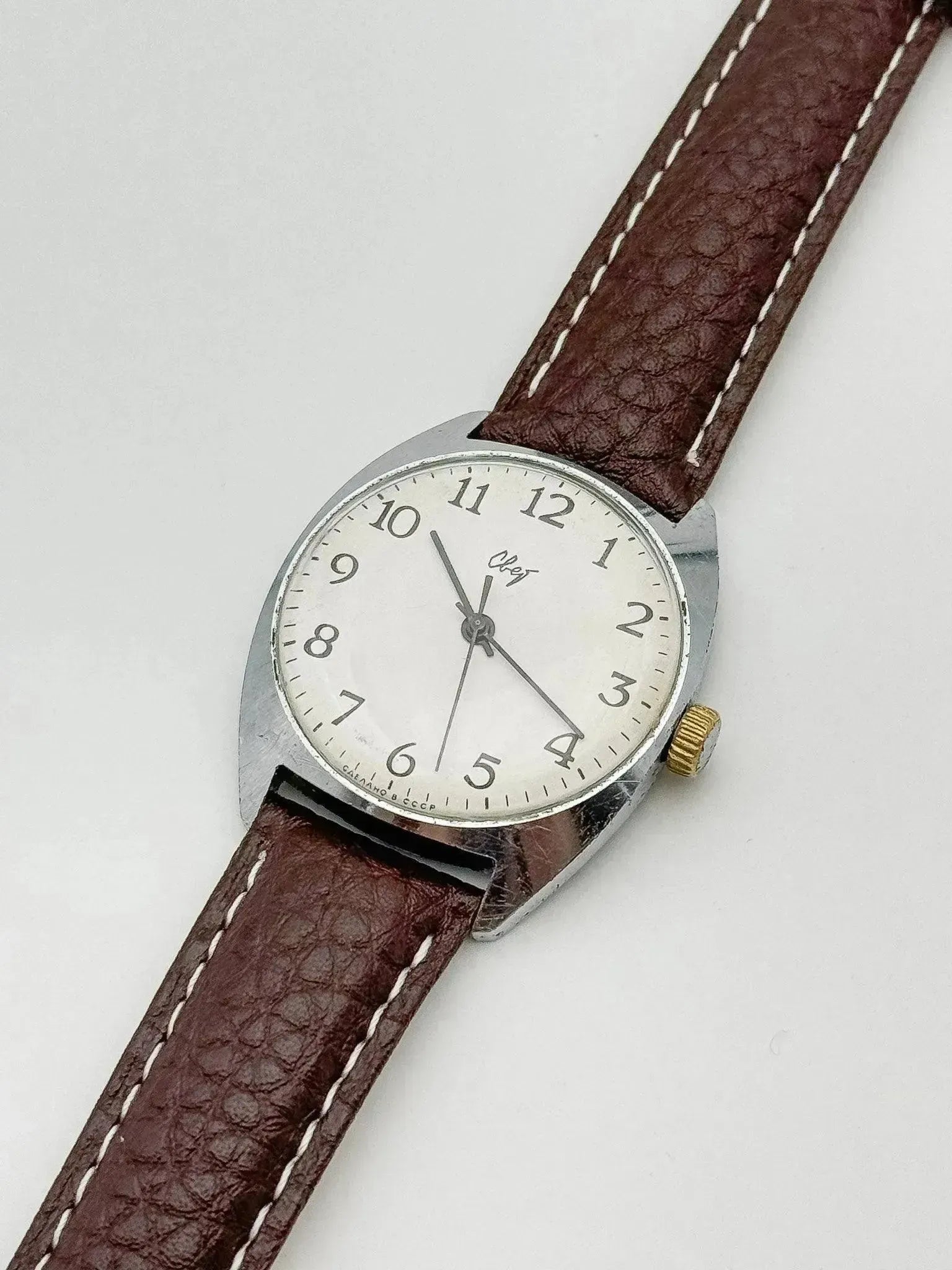 CBET - White Dial Brown Strap - 1970s - Atelier Victor