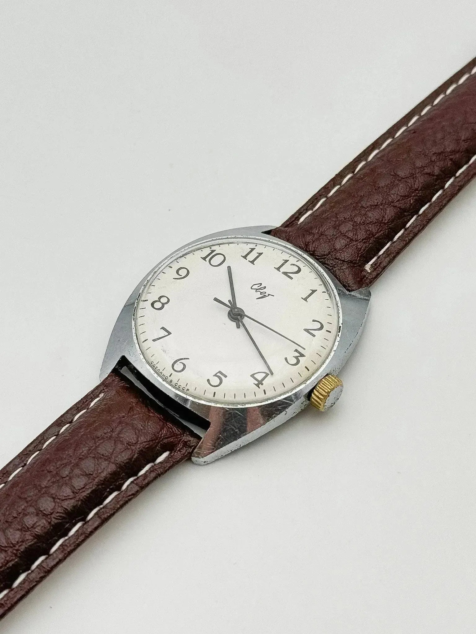 CBET - White Dial Brown Strap - 1970s - Atelier Victor