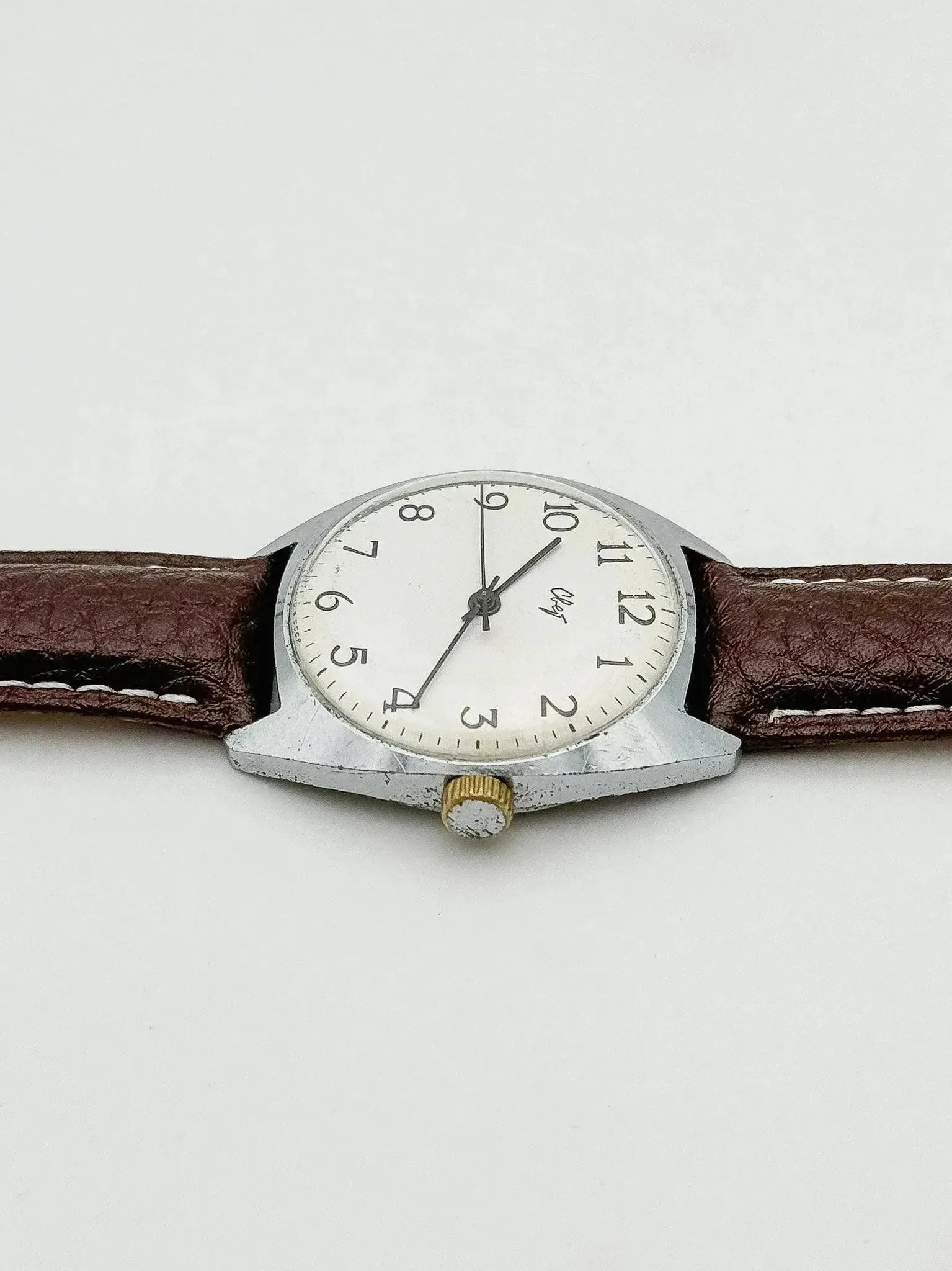 CBET - White Dial Brown Strap - 1970s - Atelier Victor