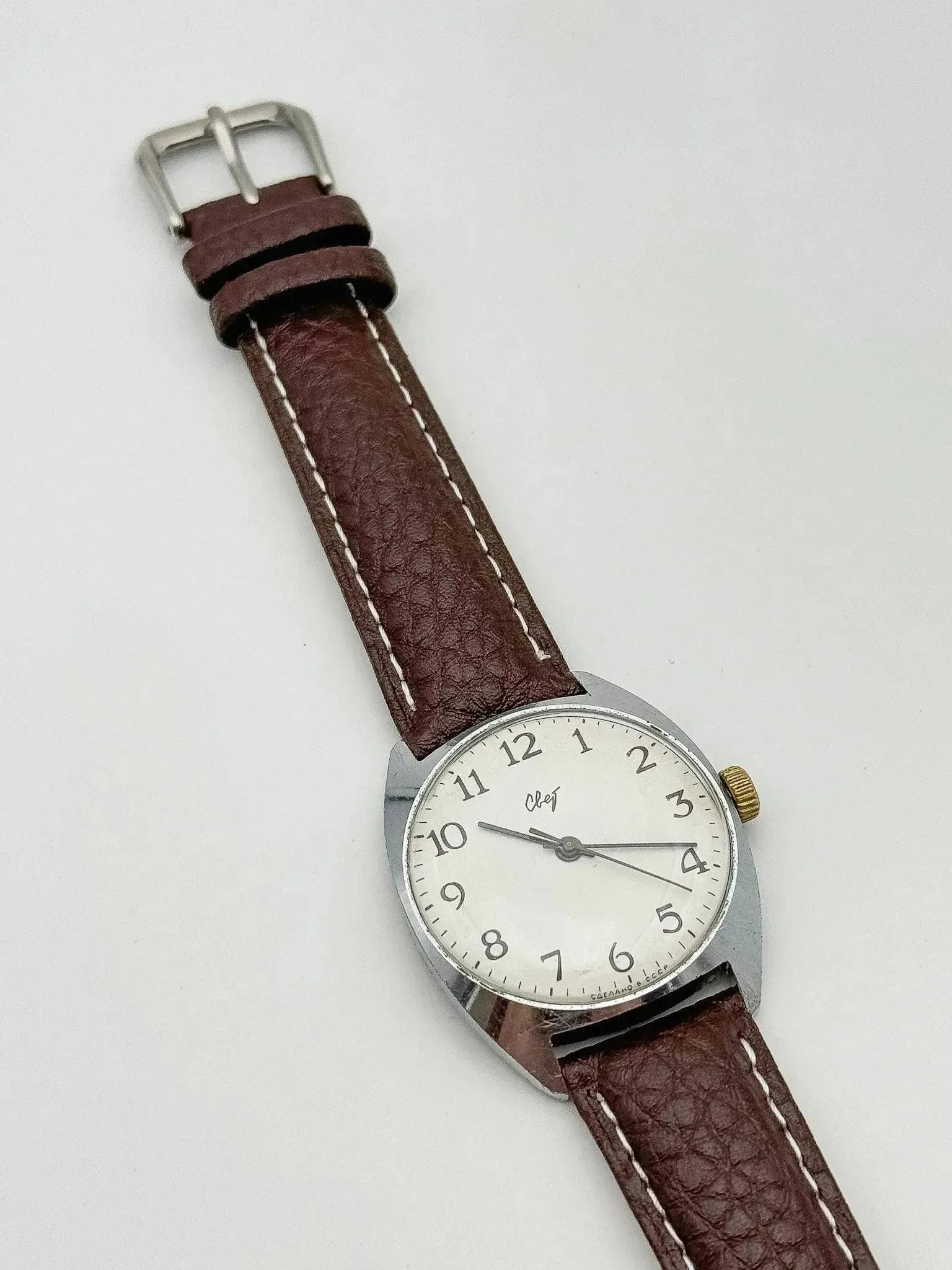 CBET - White Dial Brown Strap - 1970s - Atelier Victor
