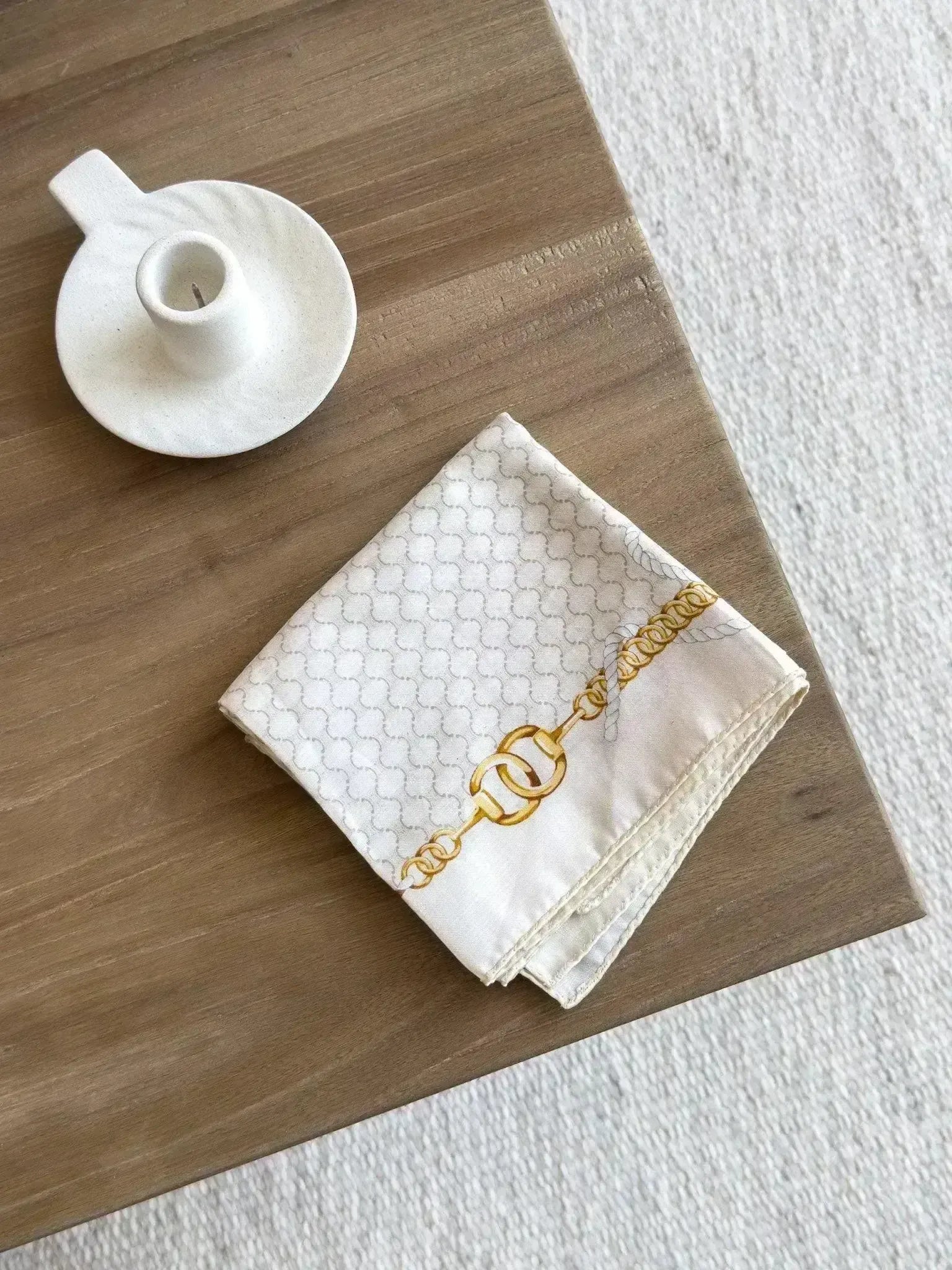 Celine - Bandana Twill de Soie Blanc - Atelier Victor
