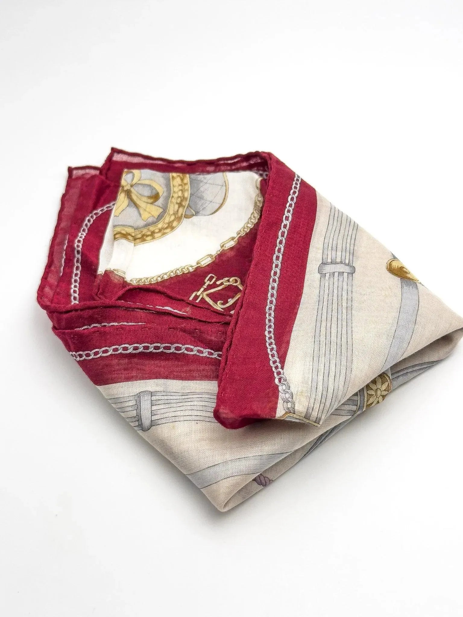 Celine - Bandana Twill de Soie Bordeaux - Atelier Victor Paris - Vintage Watch Shop Dubai