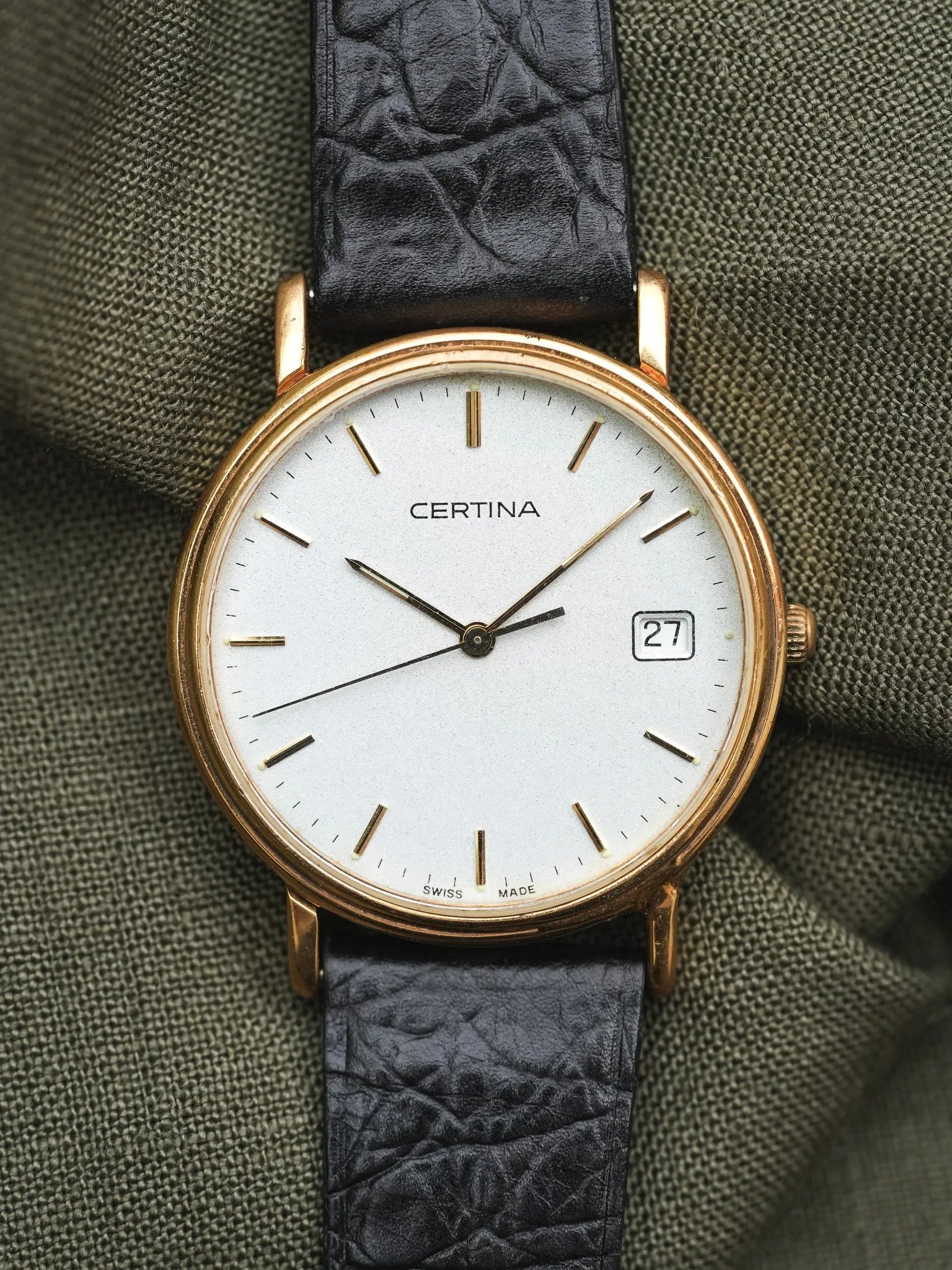 Certina - Dust plaqué or Date - 1990s - Atelier Victor