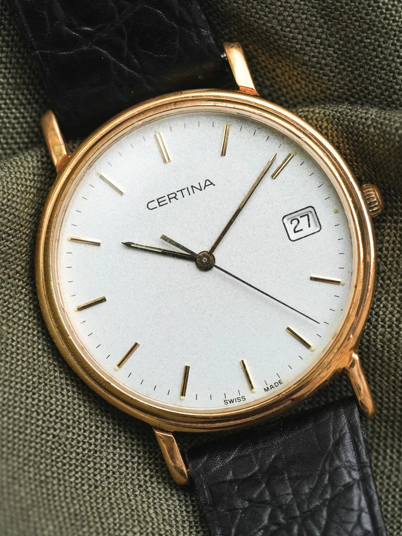 Certina - Dust plaqué or Date - 1990s - Atelier Victor