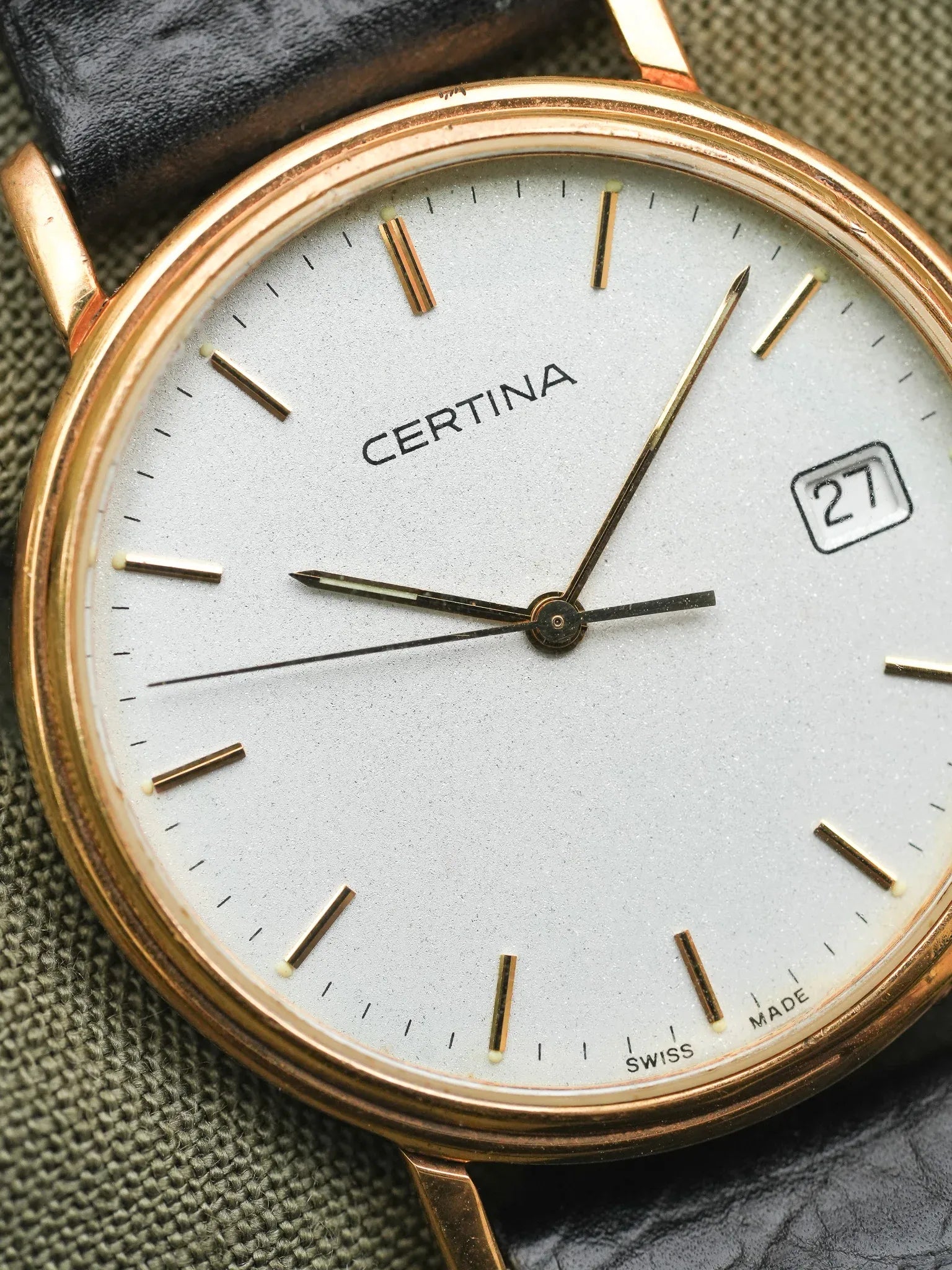 Certina - Dust plaqué or Date - 1990s - Atelier Victor