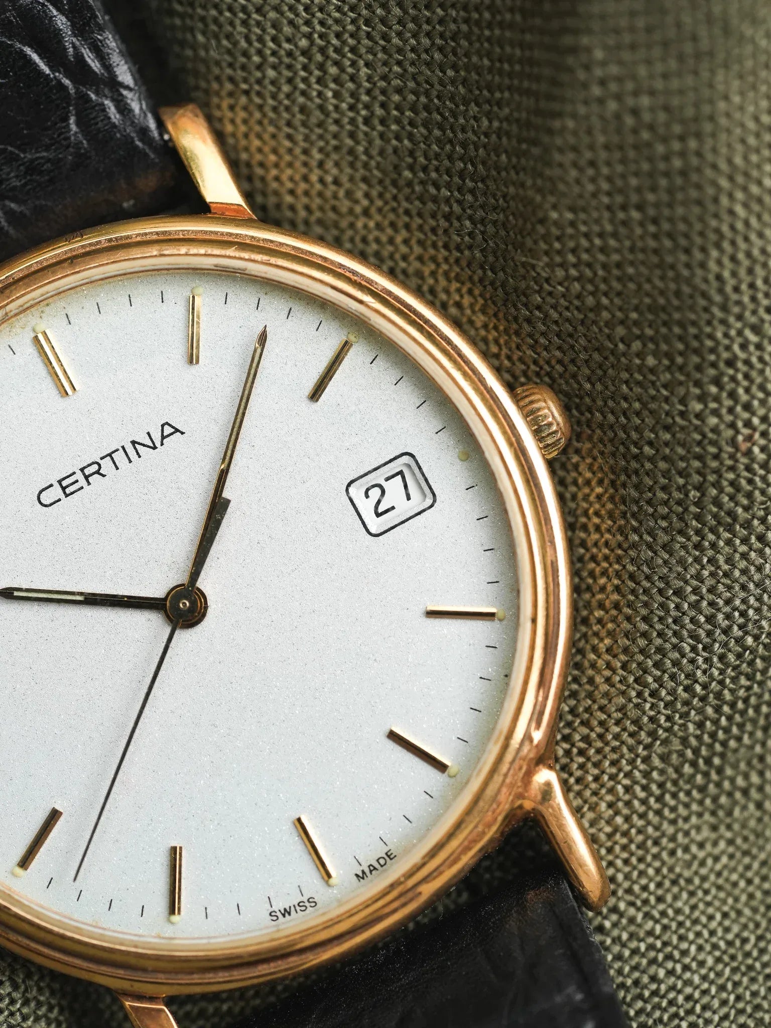 Certina - Dust plaqué or Date - 1990s - Atelier Victor