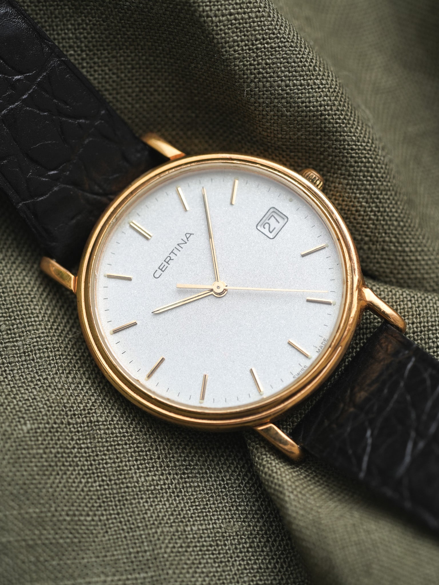 Certina - Dust plaqué or Date - 1990s - Atelier Victor - Vintage Shop